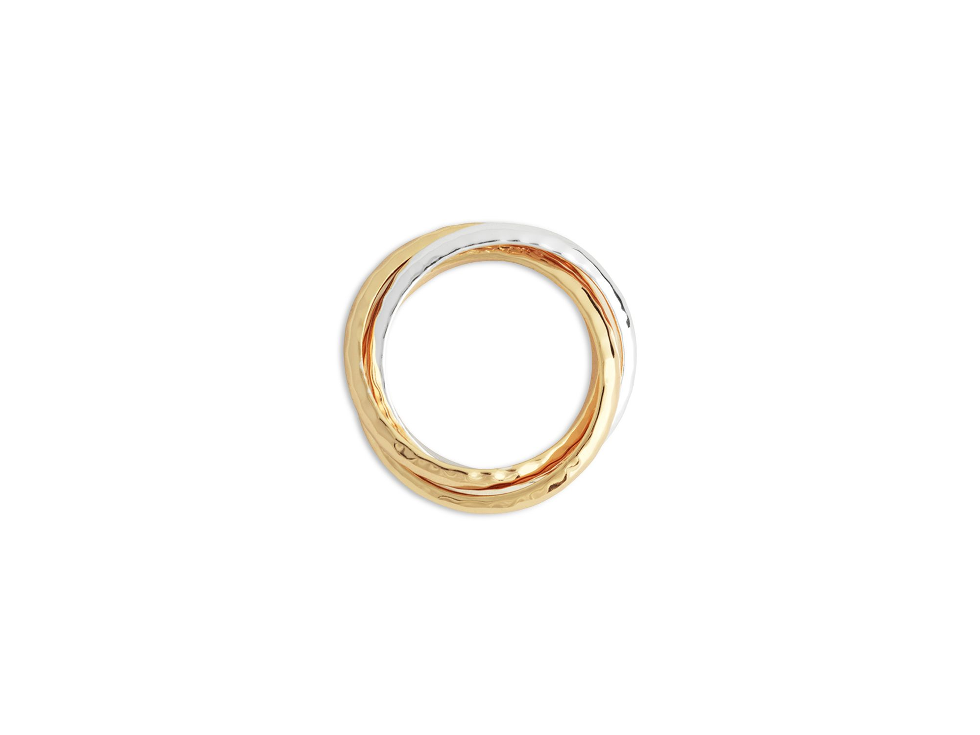 Farrier 18K Yellow Gold Plated & Sterling Silver Triple Band Ring — Image 3