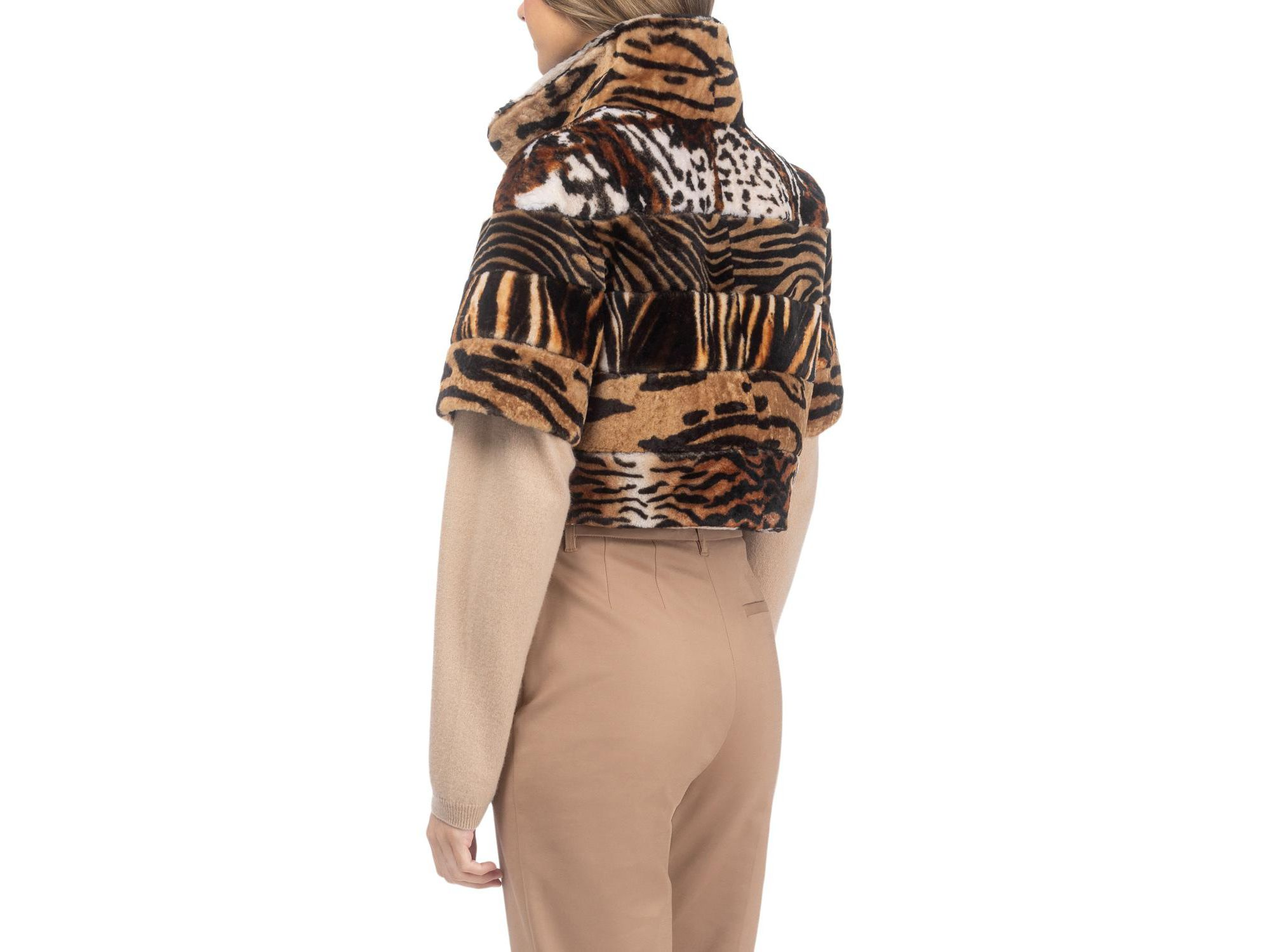 Merino Shearling Bolero With Cropped Sleeves — Image 4