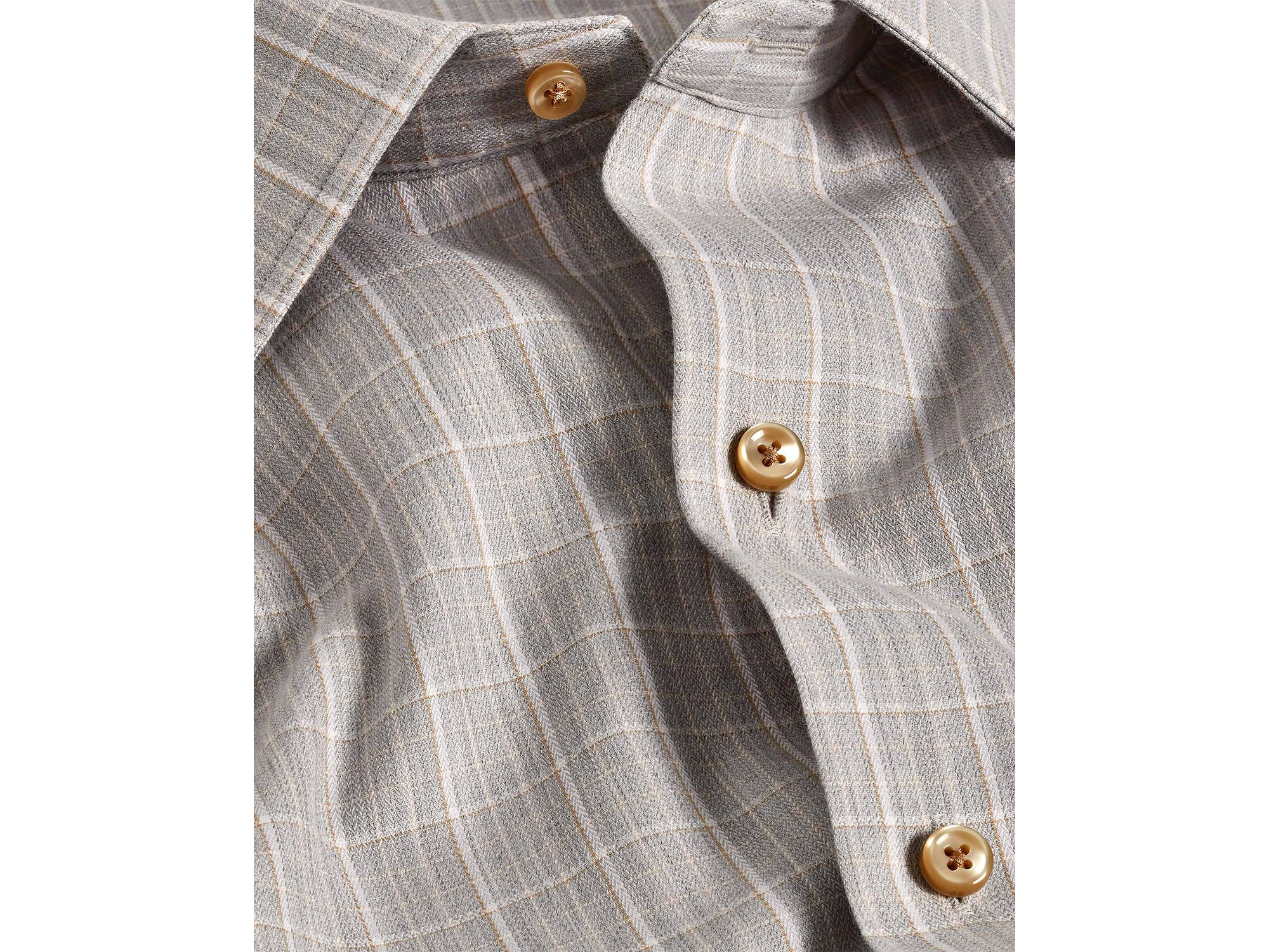 Cotton Cashmere Herringbone Check Sport Shirt — Image 3
