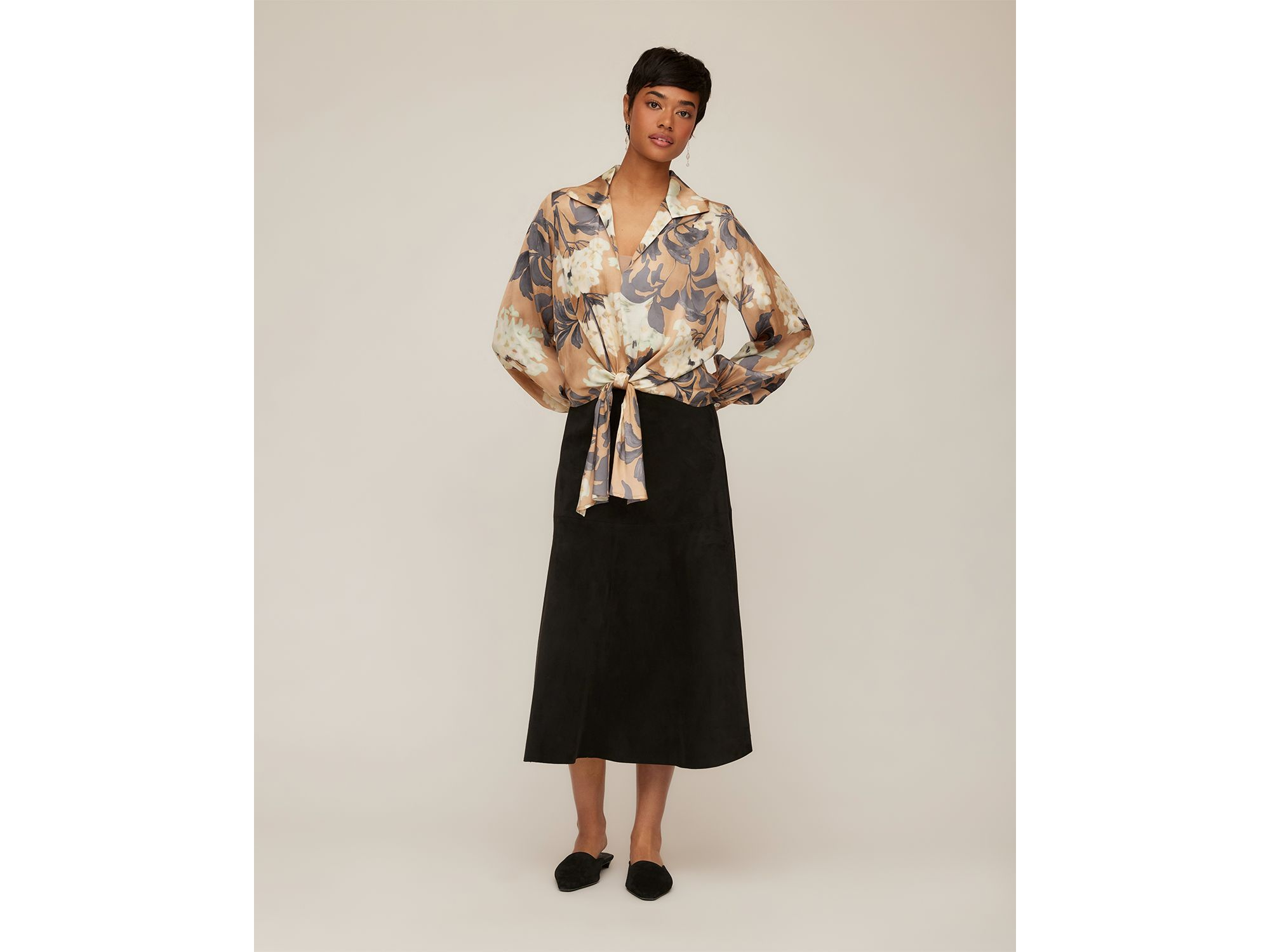 Satin Tie Front Top — Image 5