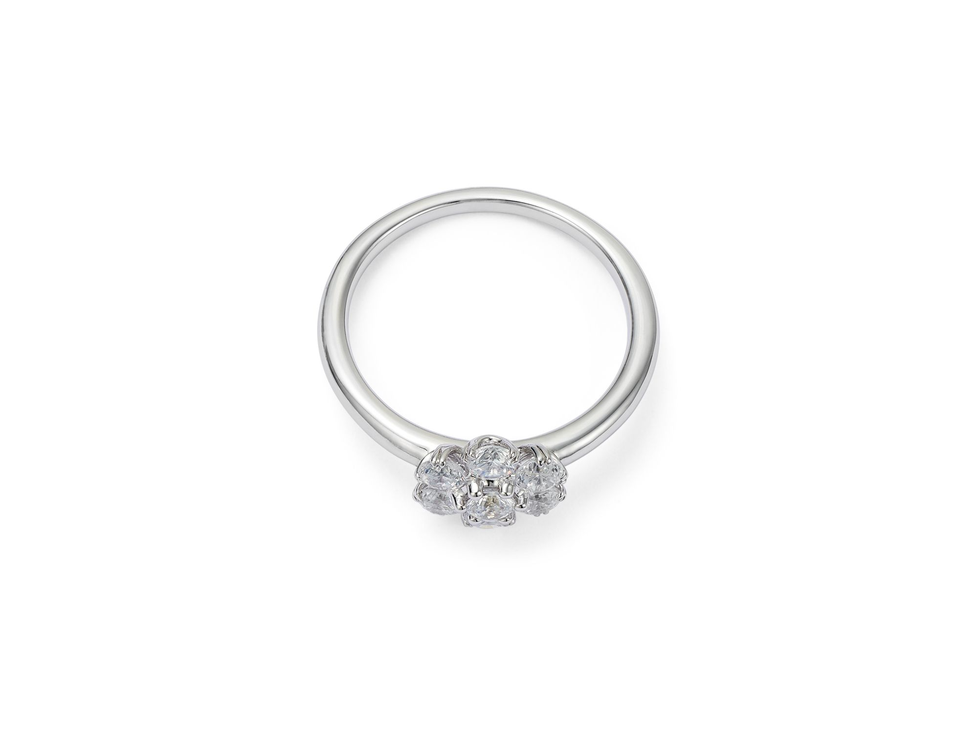 Certified Diamond Flower Ring in 14K White Gold featuring diamonds with the DeBeers Code of Origin, 0.75 tcw — Image 4