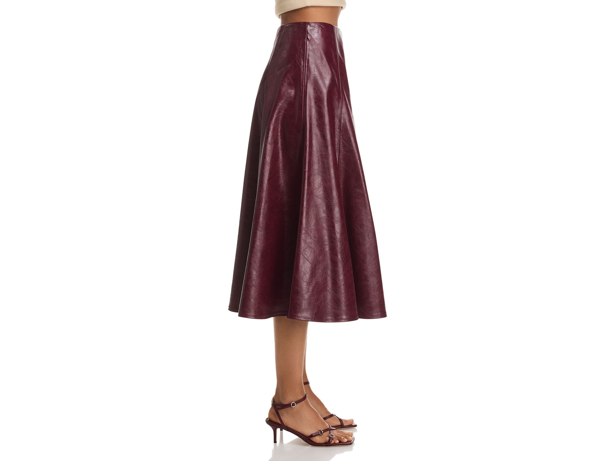Faux Leather Midi Skirt - Exclusive — Image 5