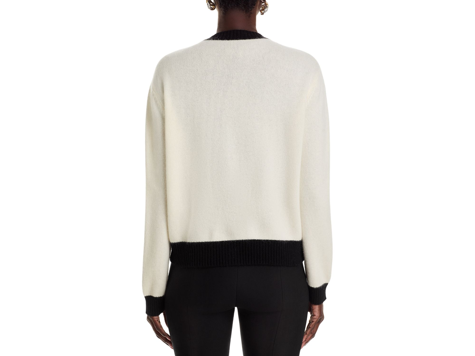 100% Cashmere Contrast Trim Cardigan - Exclusive — Image 5