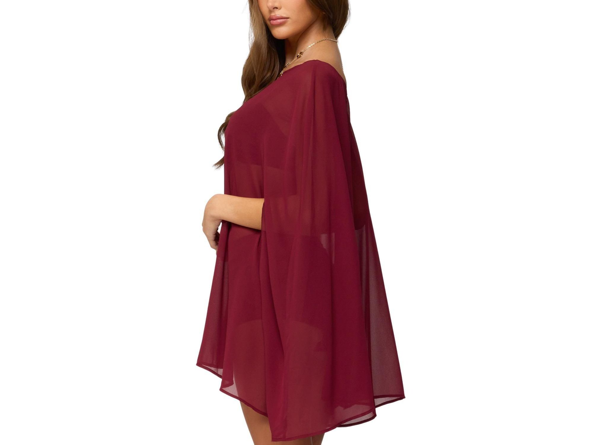 Mckenzie Sheer Chiffon Poncho — Image 3