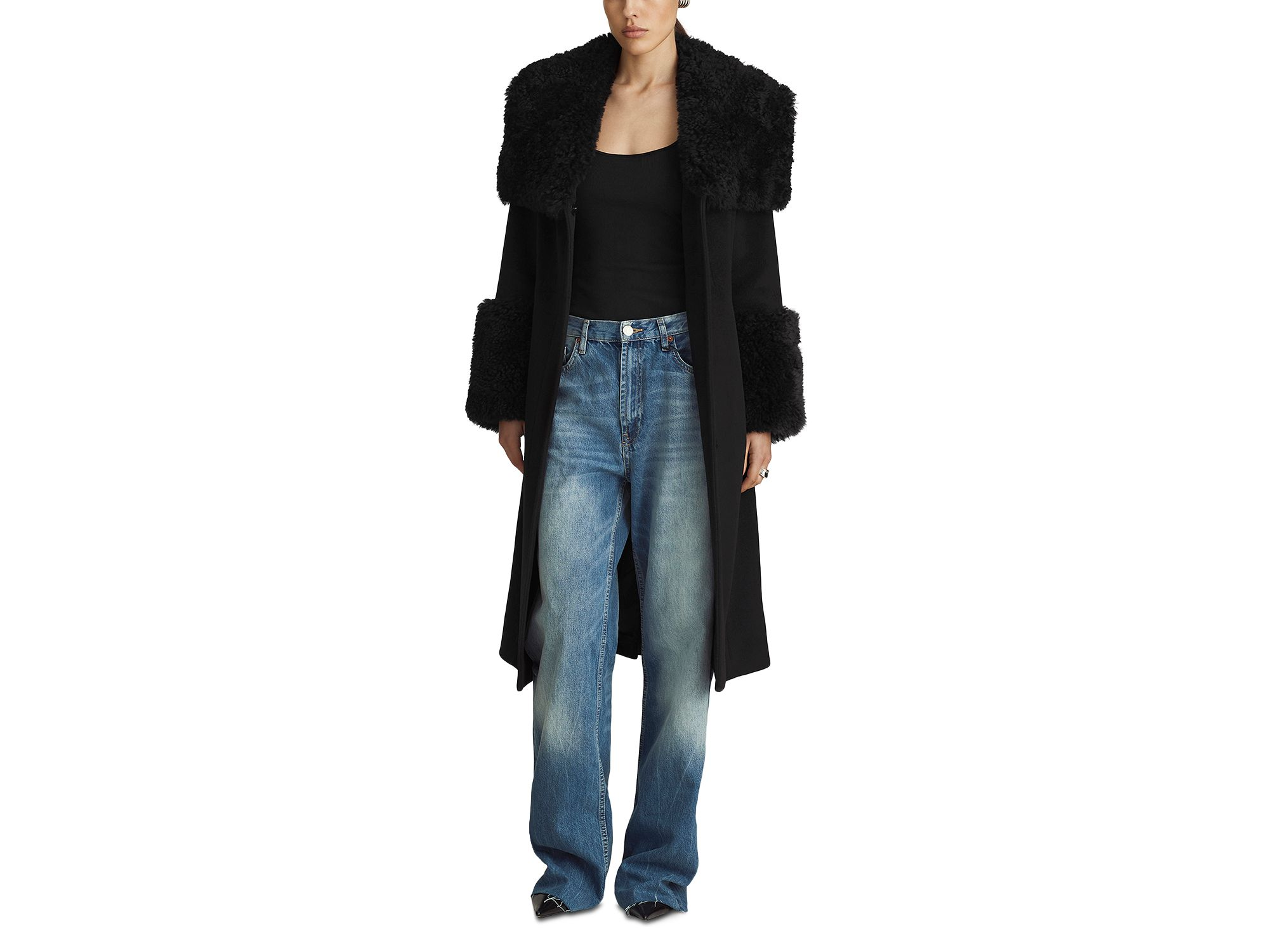 Athena Shearling Trim Coat — Image 4