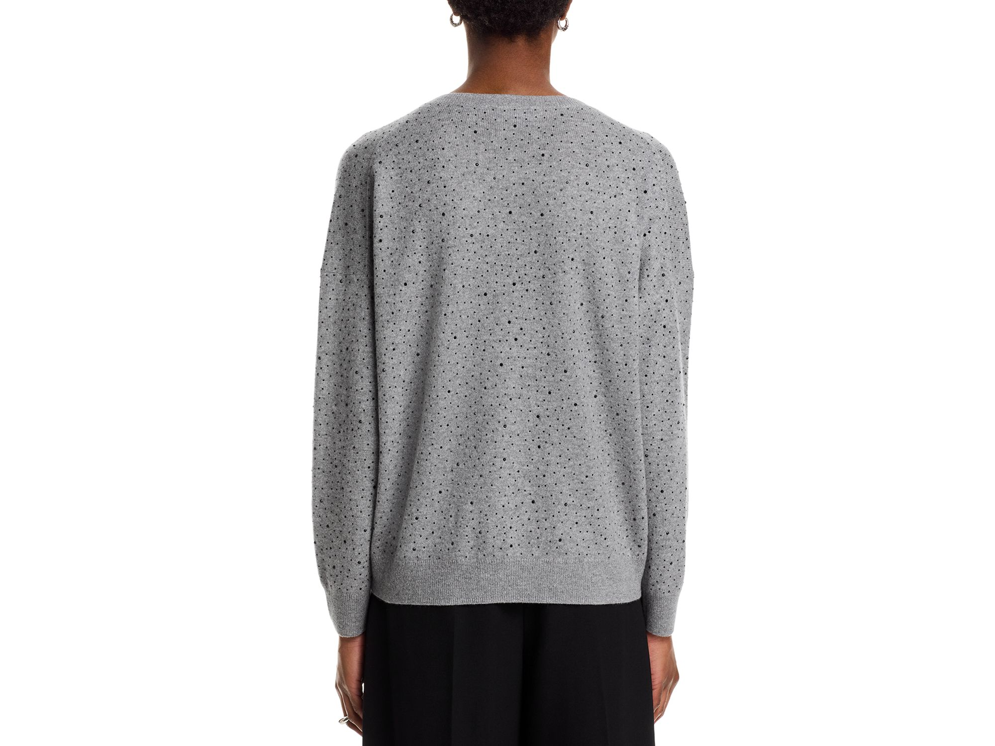100% Cashmere V Neck Crystal Sweater - Exclusive — Image 6