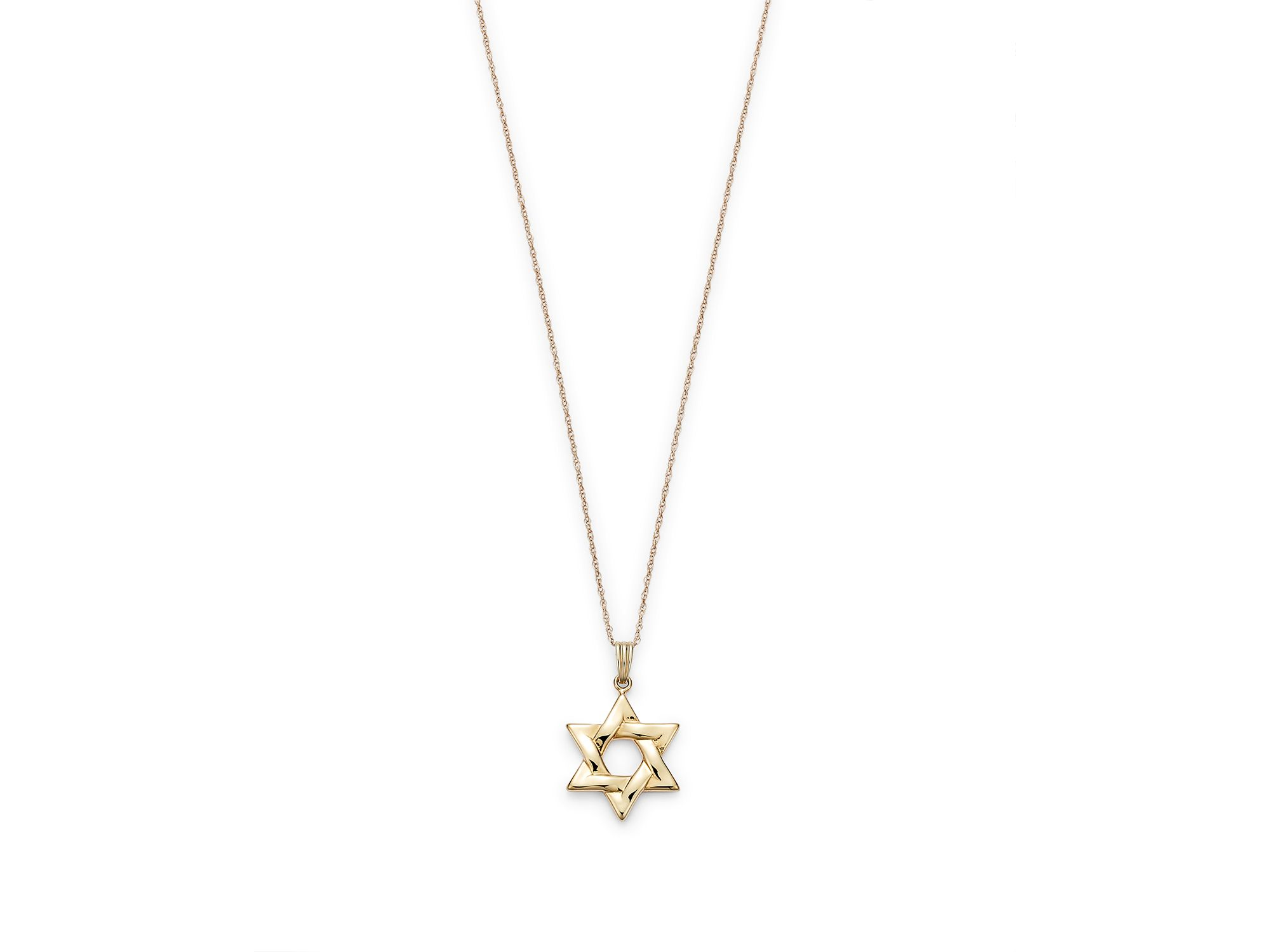 Star of David Pendant Necklace in 14K Yellow Gold, 18" — Image 5