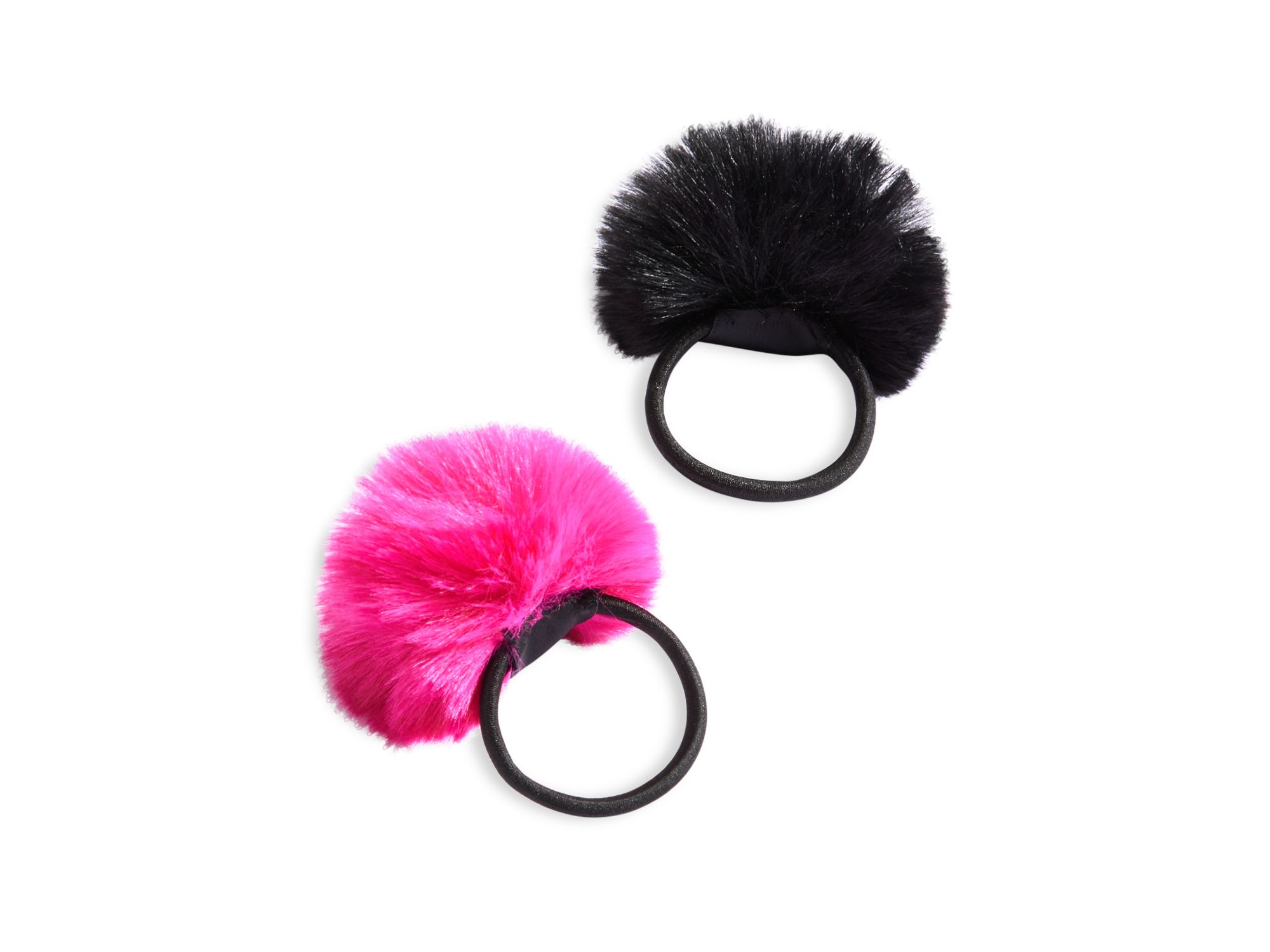 Girls' Faux Rex Pom Hair Elastics - One Size — Image 3