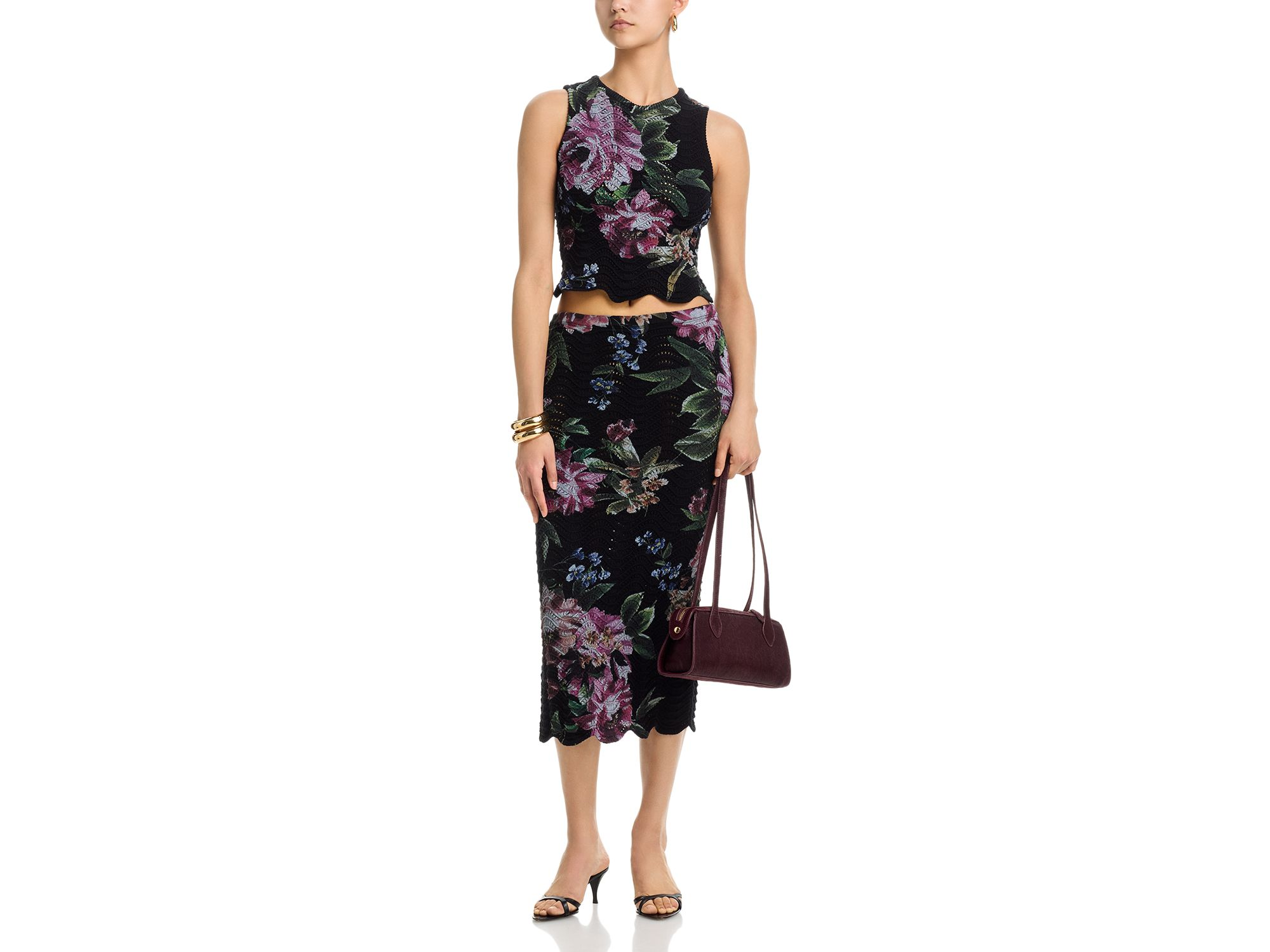 Floral Sweater Knit Midi Skirt - Exclusive — Image 5