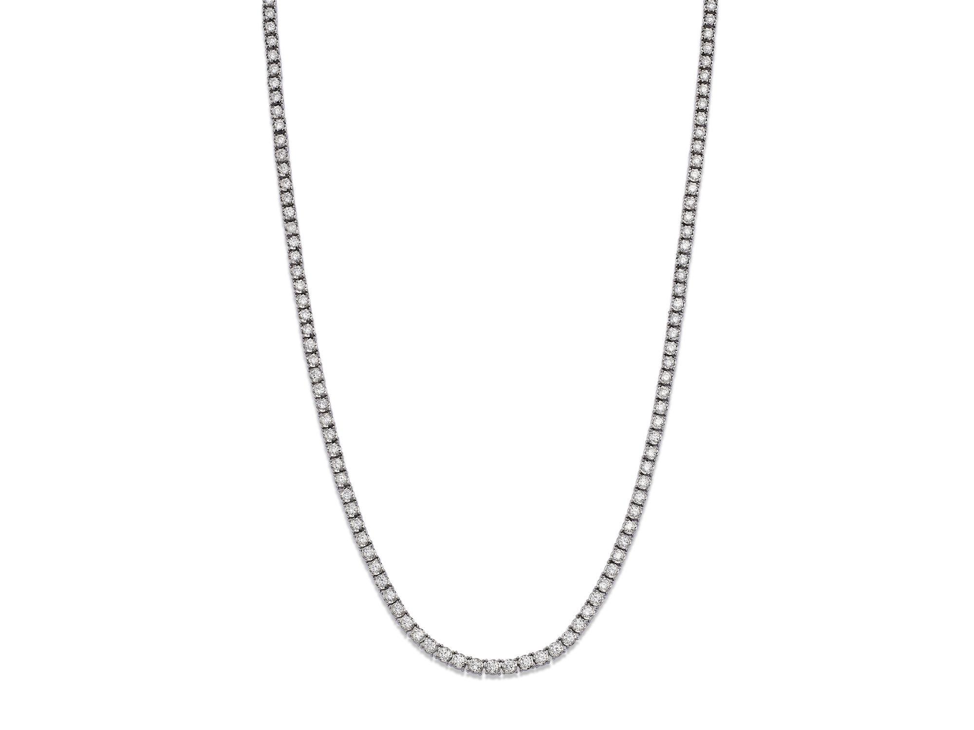 Diamond Classic Tennis Necklaces in 14K White Gold, 3.0-7.0 tcw — Image 7