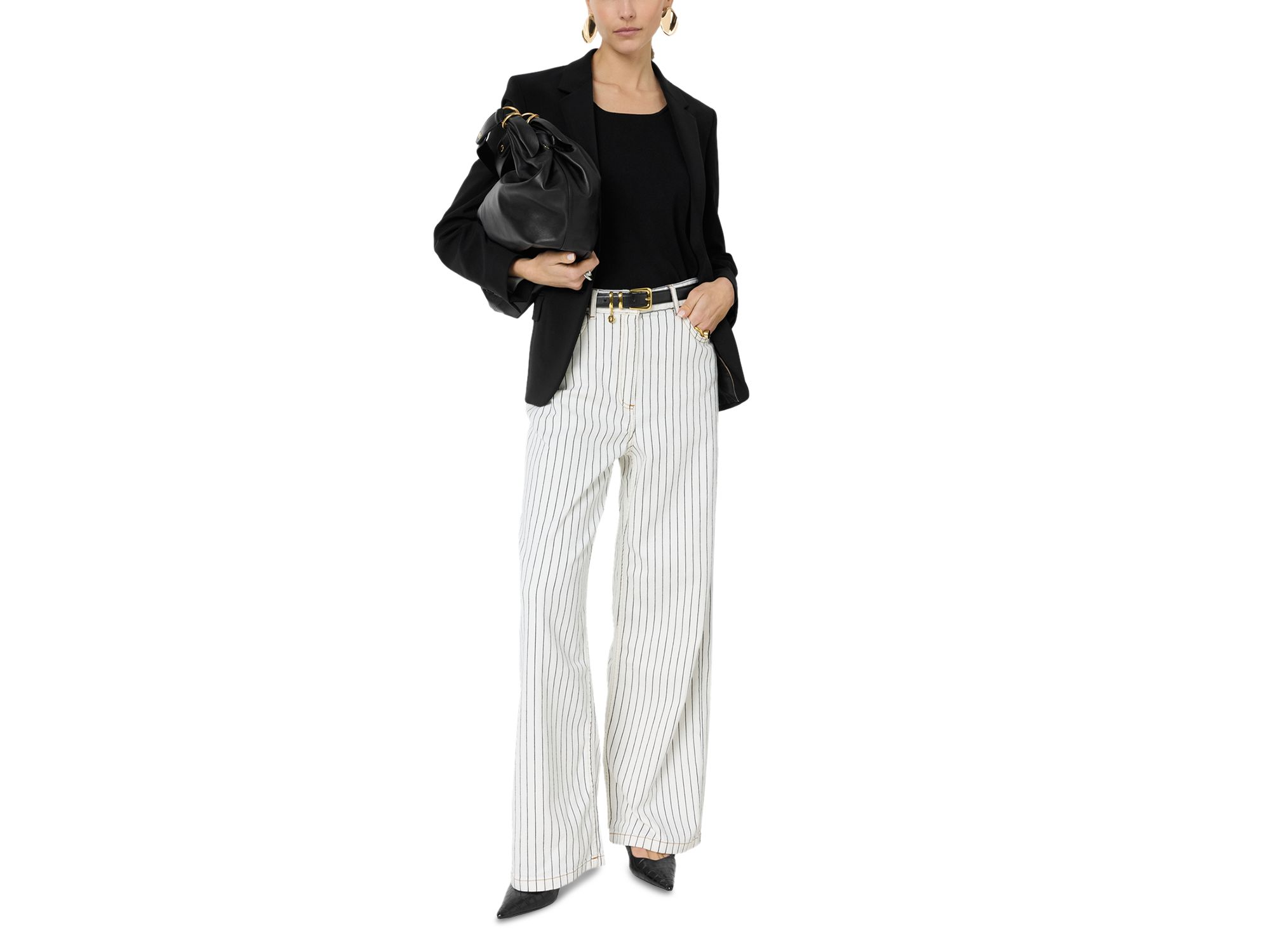 Amaliah High Rise Straight Jeans in Ecru — Image 4