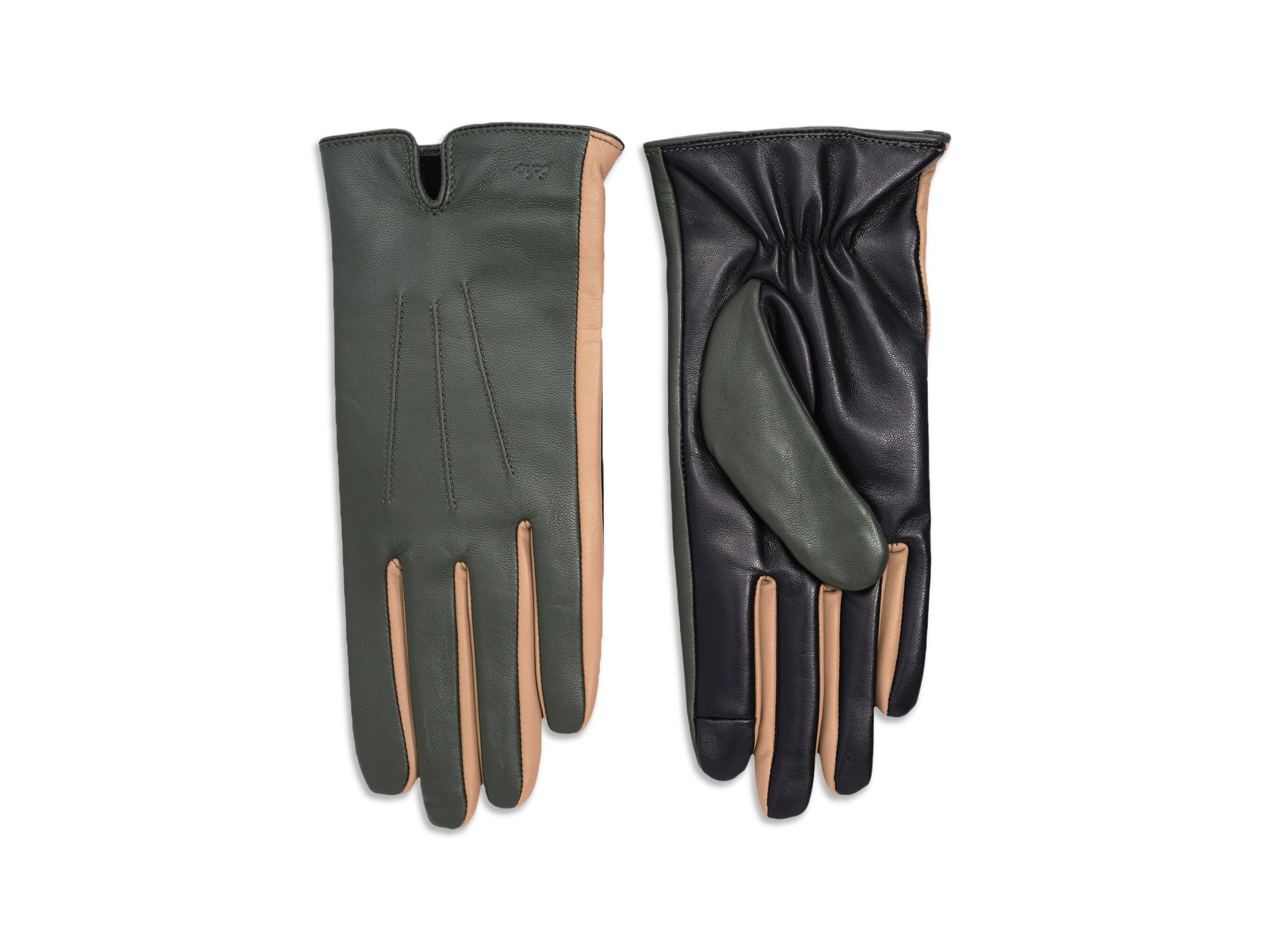 Colorblock Leather Gloves — Image 3