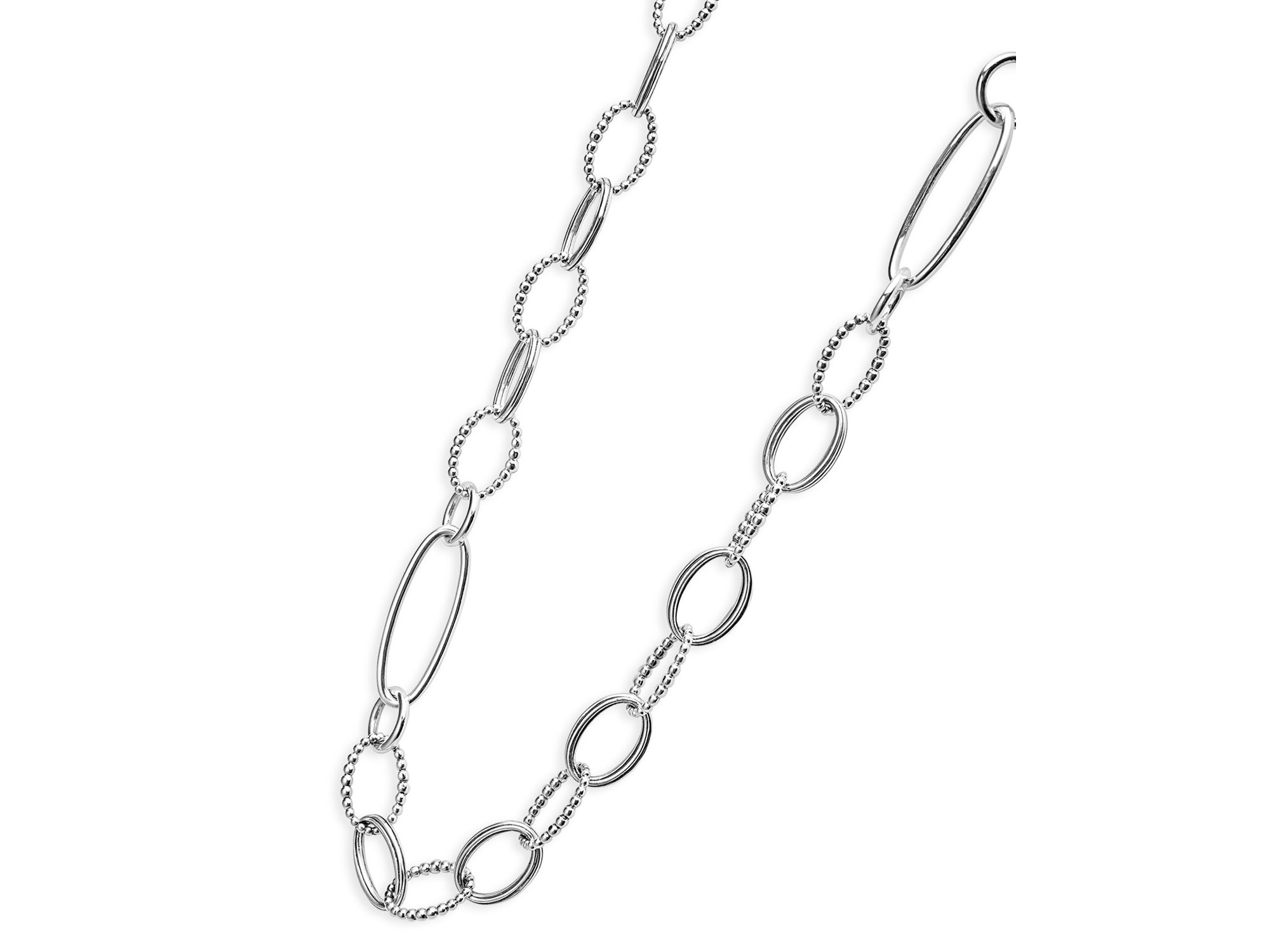 Sterling Signature Caviar Oval Link Chain Necklace, 34" — Image 3