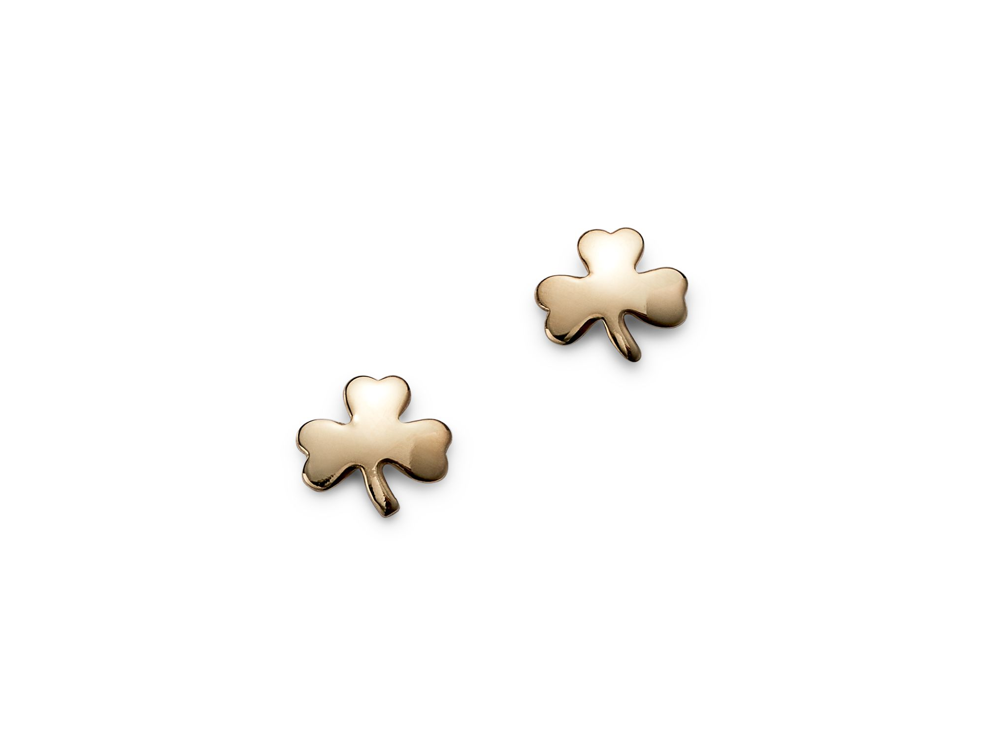 Small Clover Stud Earrings in 14K Yellow Gold — Image 4
