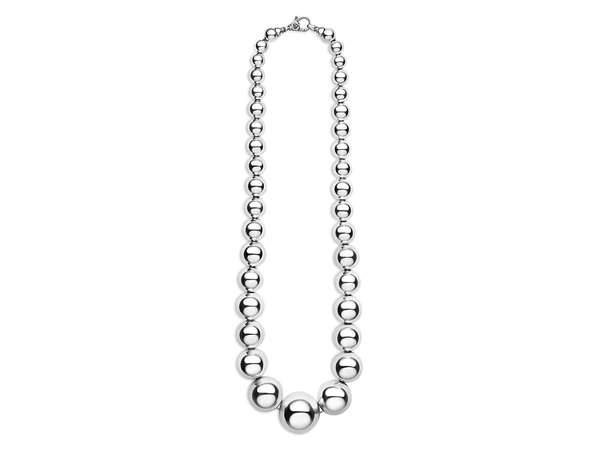Sterling Caviar Bubbly Graduated Bead Collar Necklace, 18" — Image 5