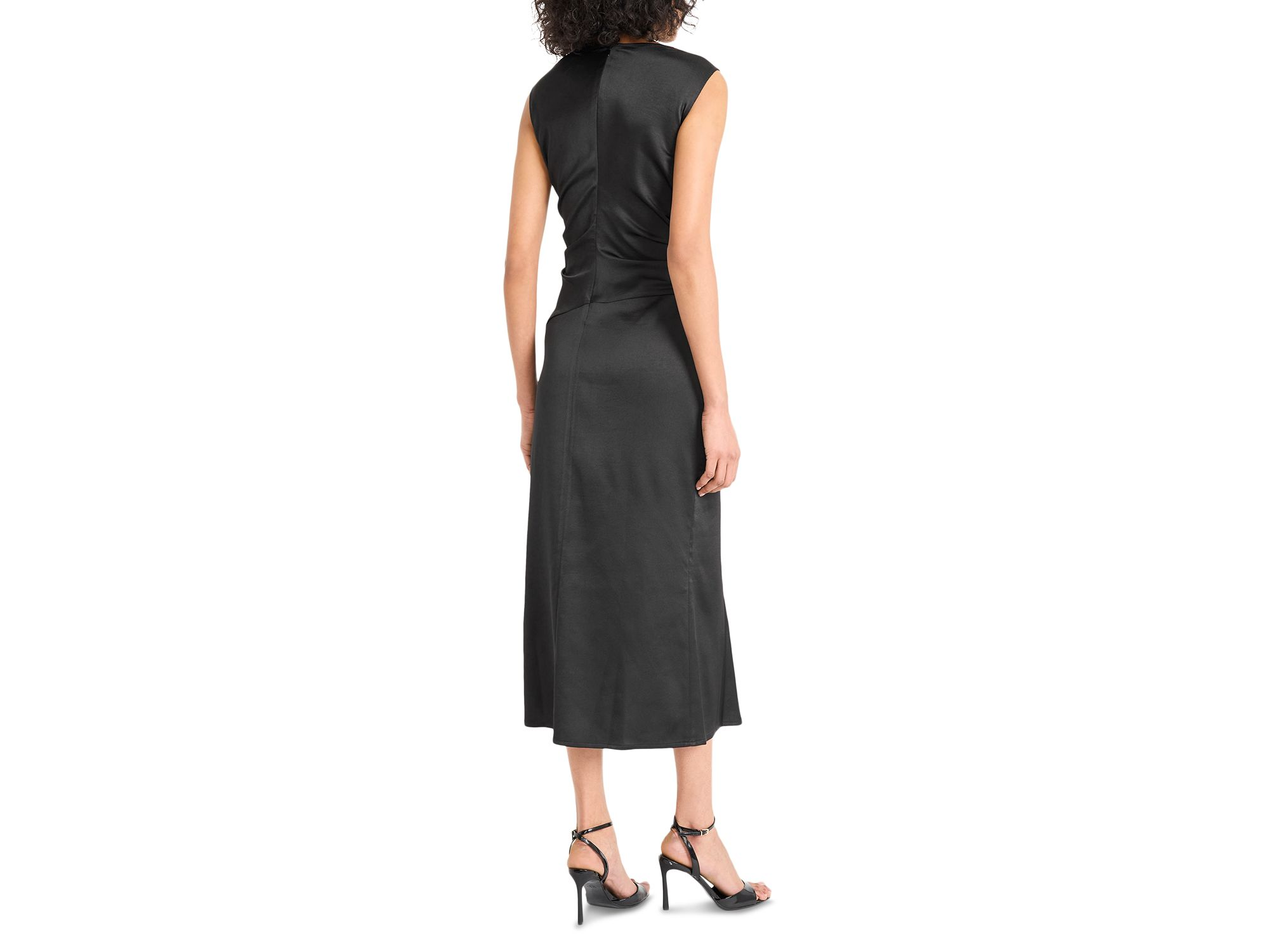 Ruched Satin Midi Dress — Image 3