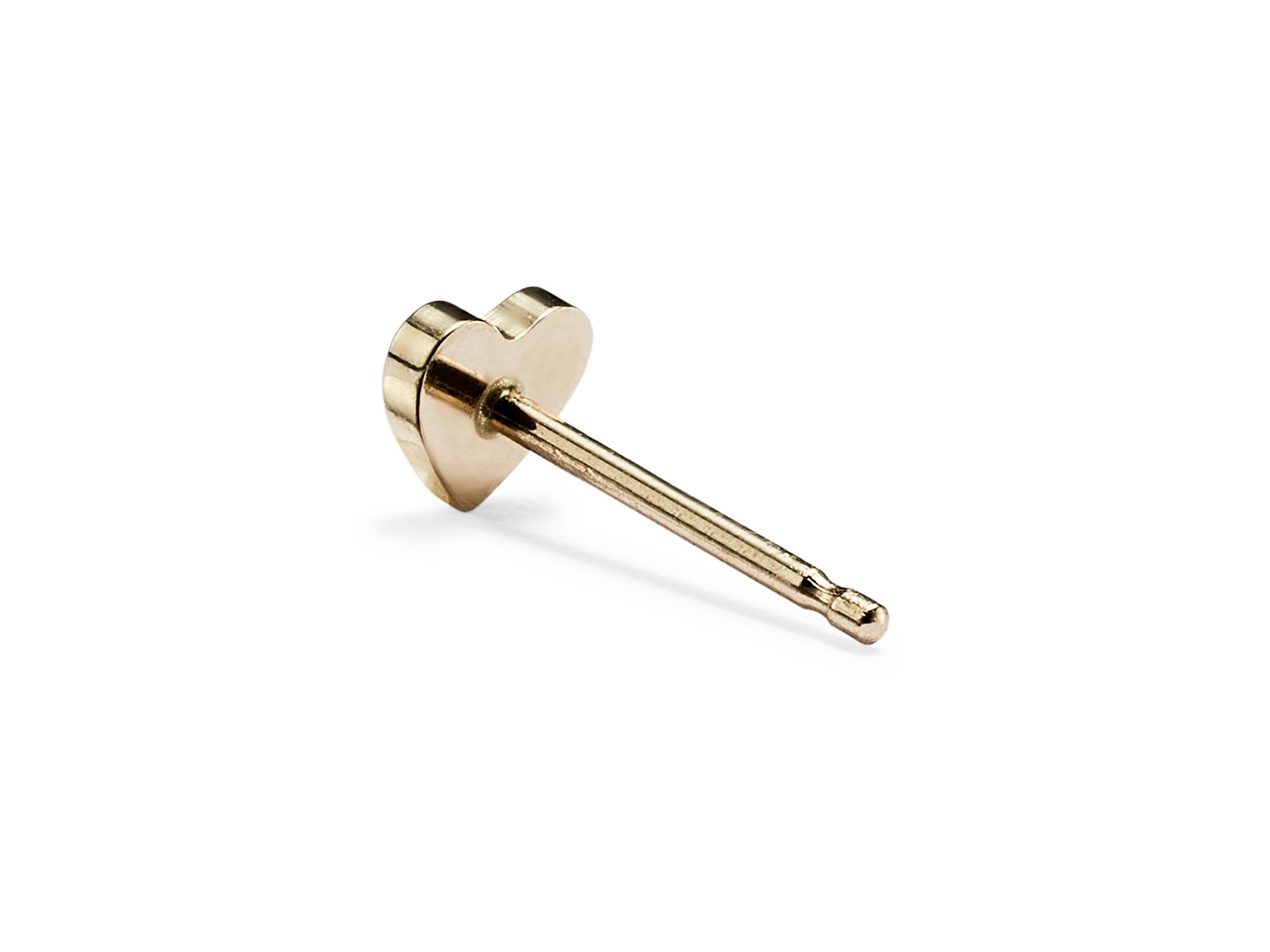Heart Stud Earrings in 14K Yellow Gold — Image 3