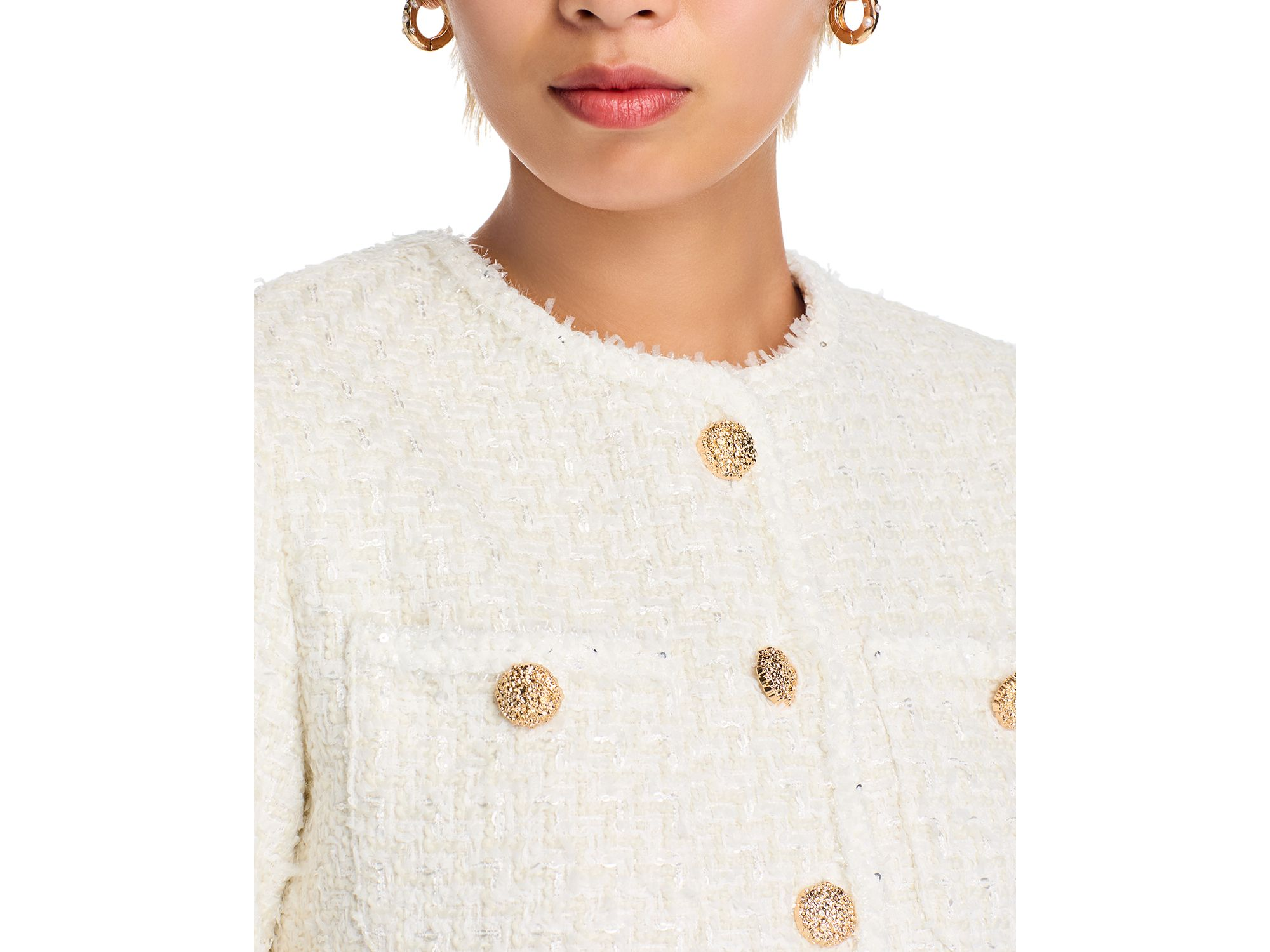 Tweed Collarless Jacket - Exclusive — Image 3