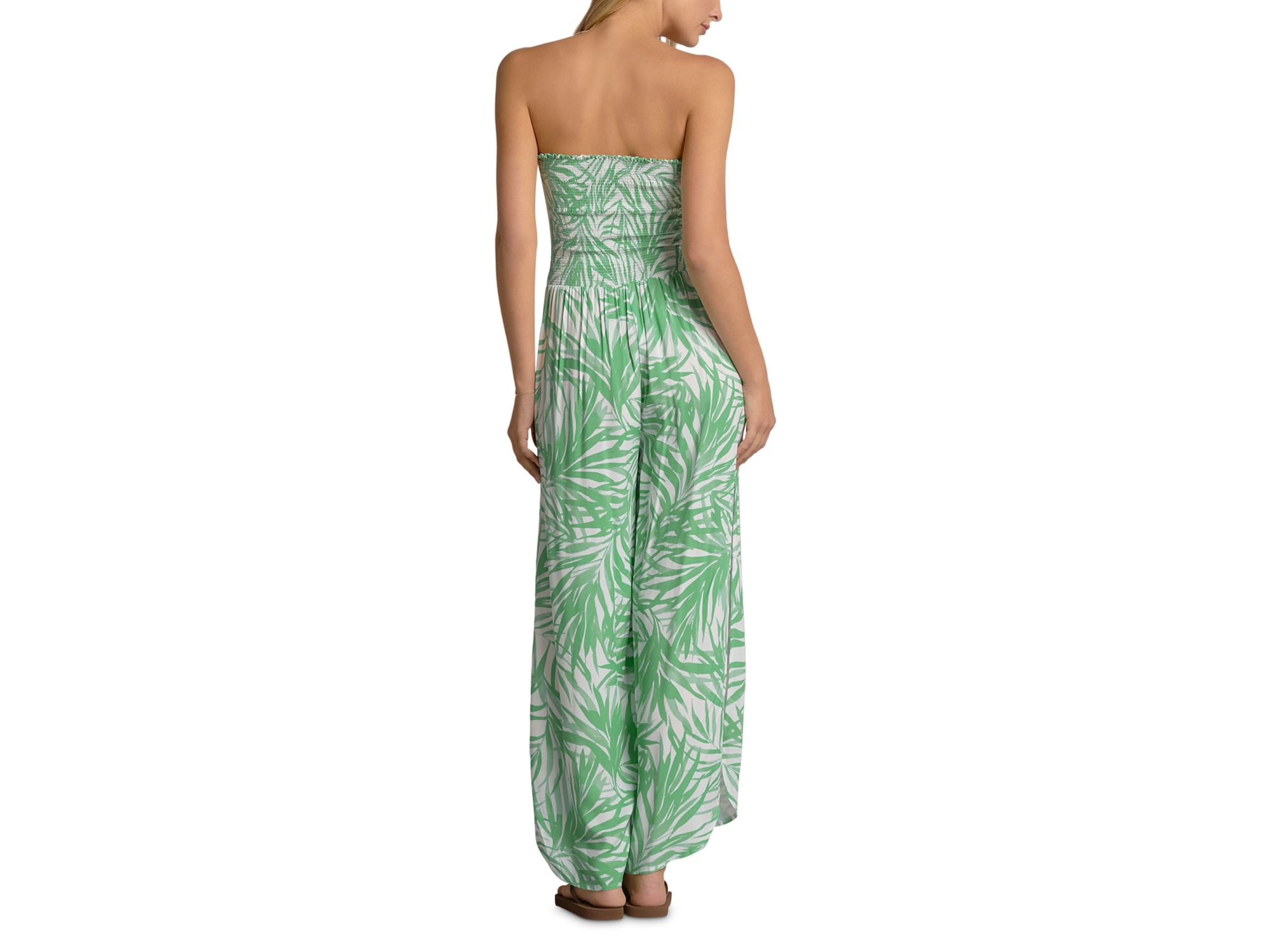 Printed Split Leg Swim Cover Up Jumpsuit — Image 3