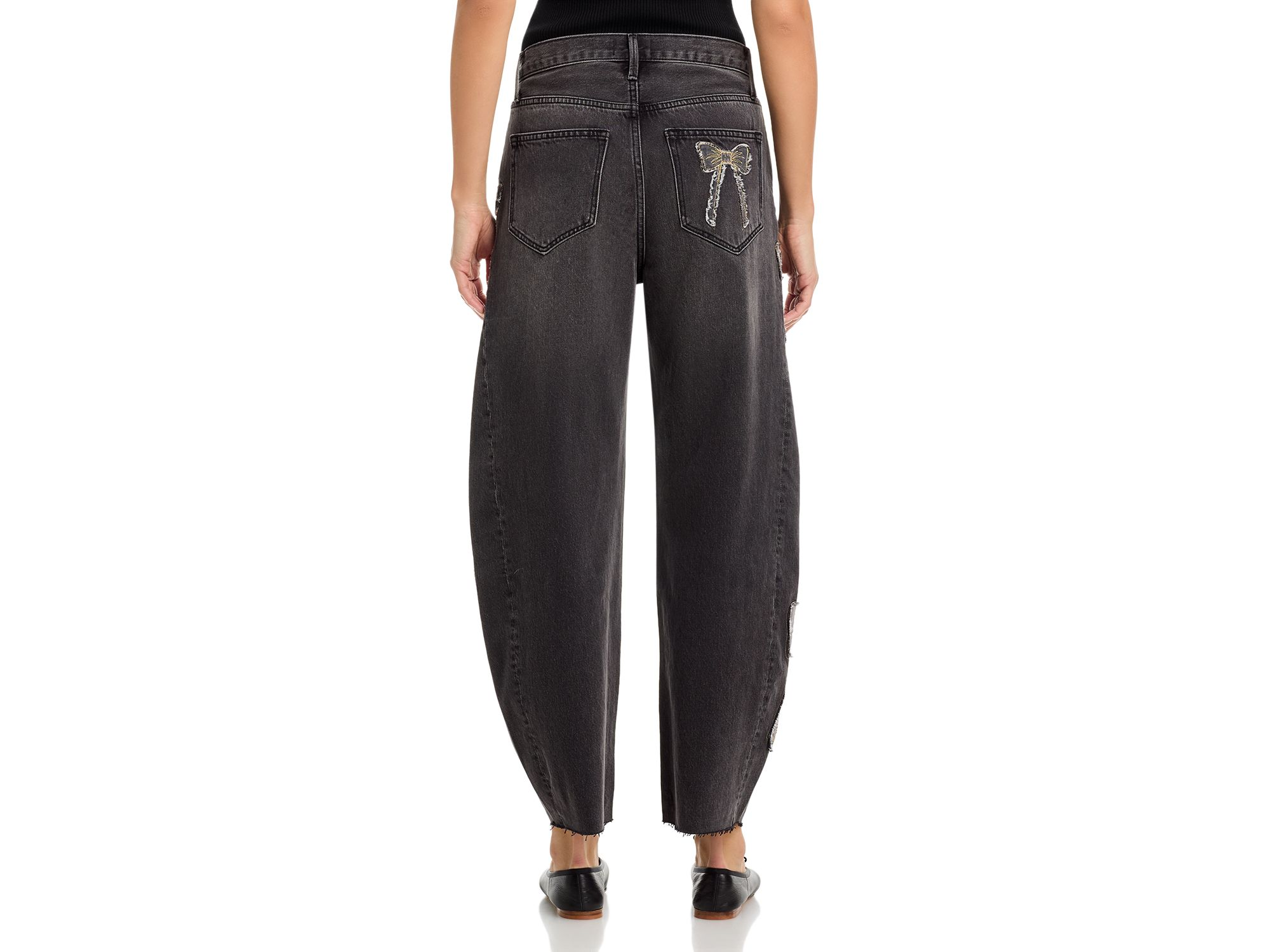 Parker x Bow What Fun High Rise Barrel Jeans in Washed Black — Image 3