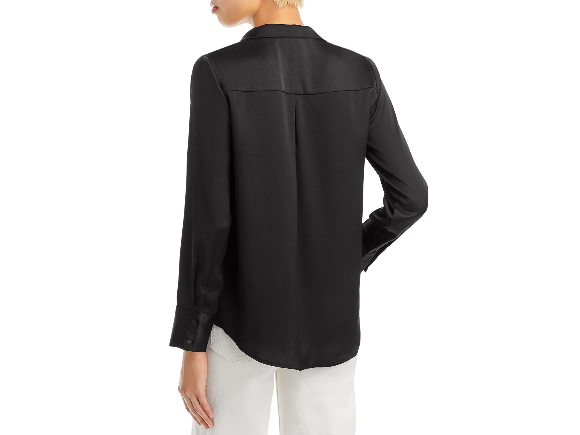 Satin Button Front Blouse - Exclusive — Image 3