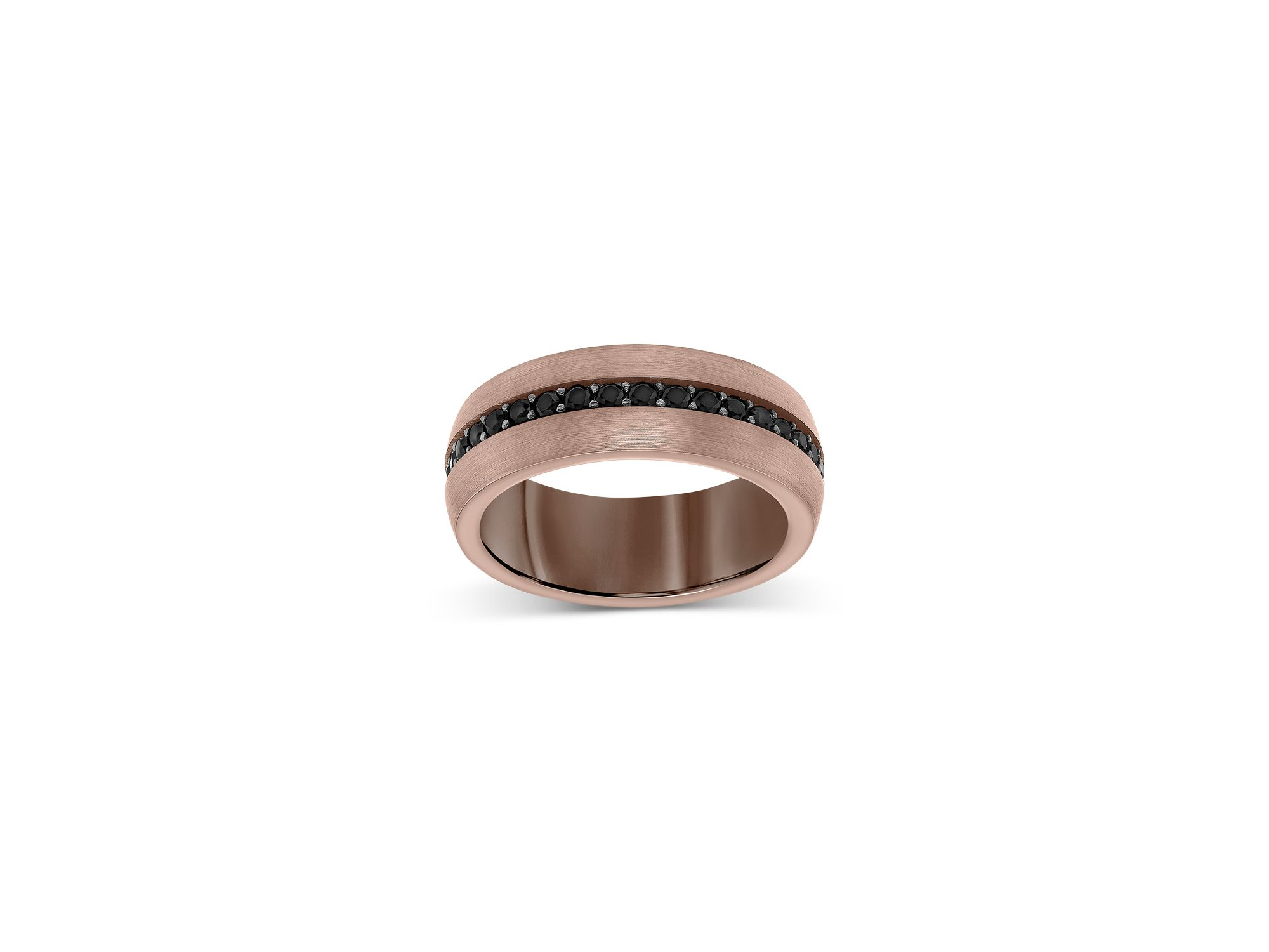 Men's Black Sapphire Eternity Band in Brown Tungsten — Image 3