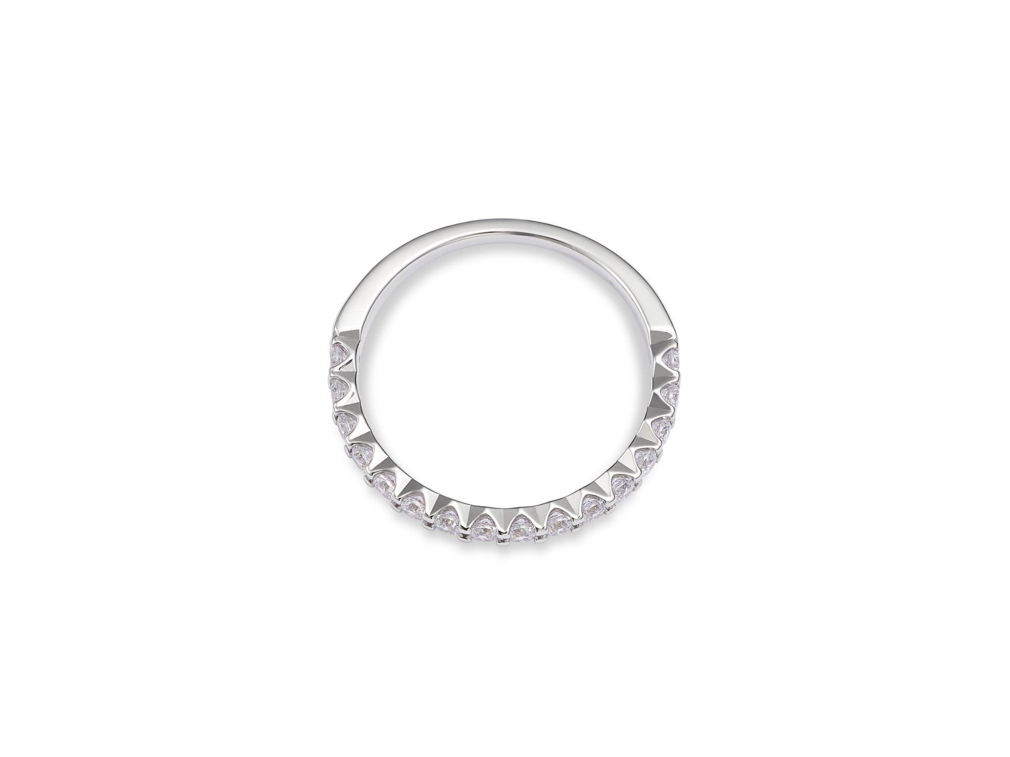 Certified Round-Cut Diamond Band in 14K White Gold, 0.50 ct.t.w. — Image 3