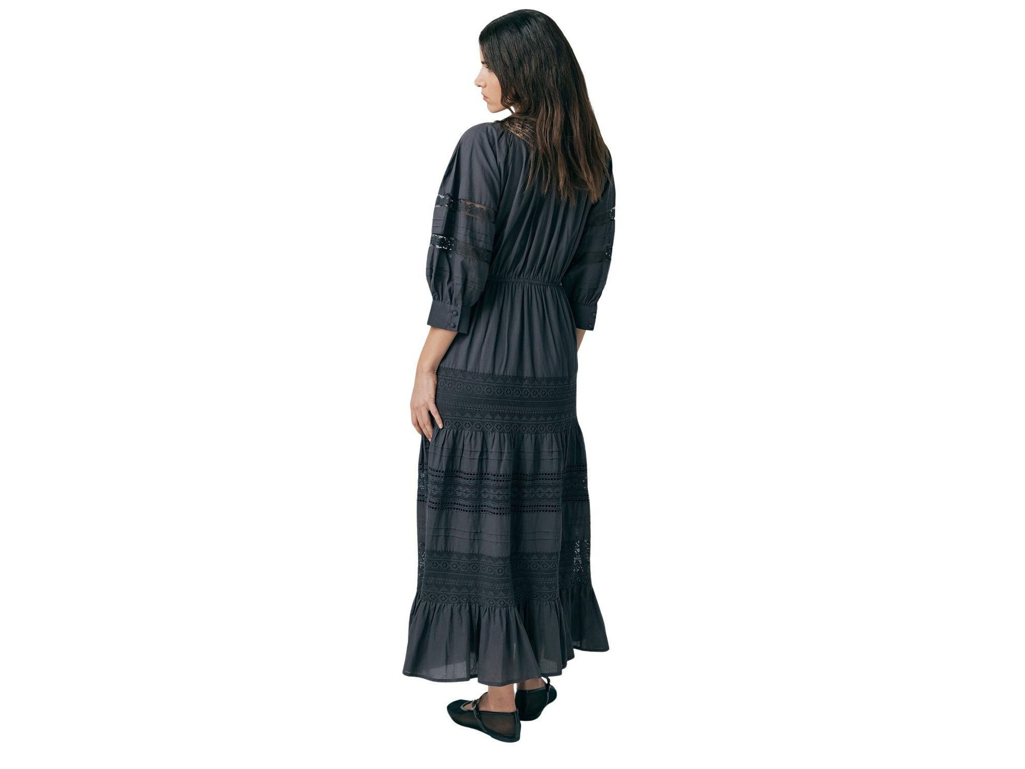 Leoni Lace Trim Cotton Midi Dress — Image 4