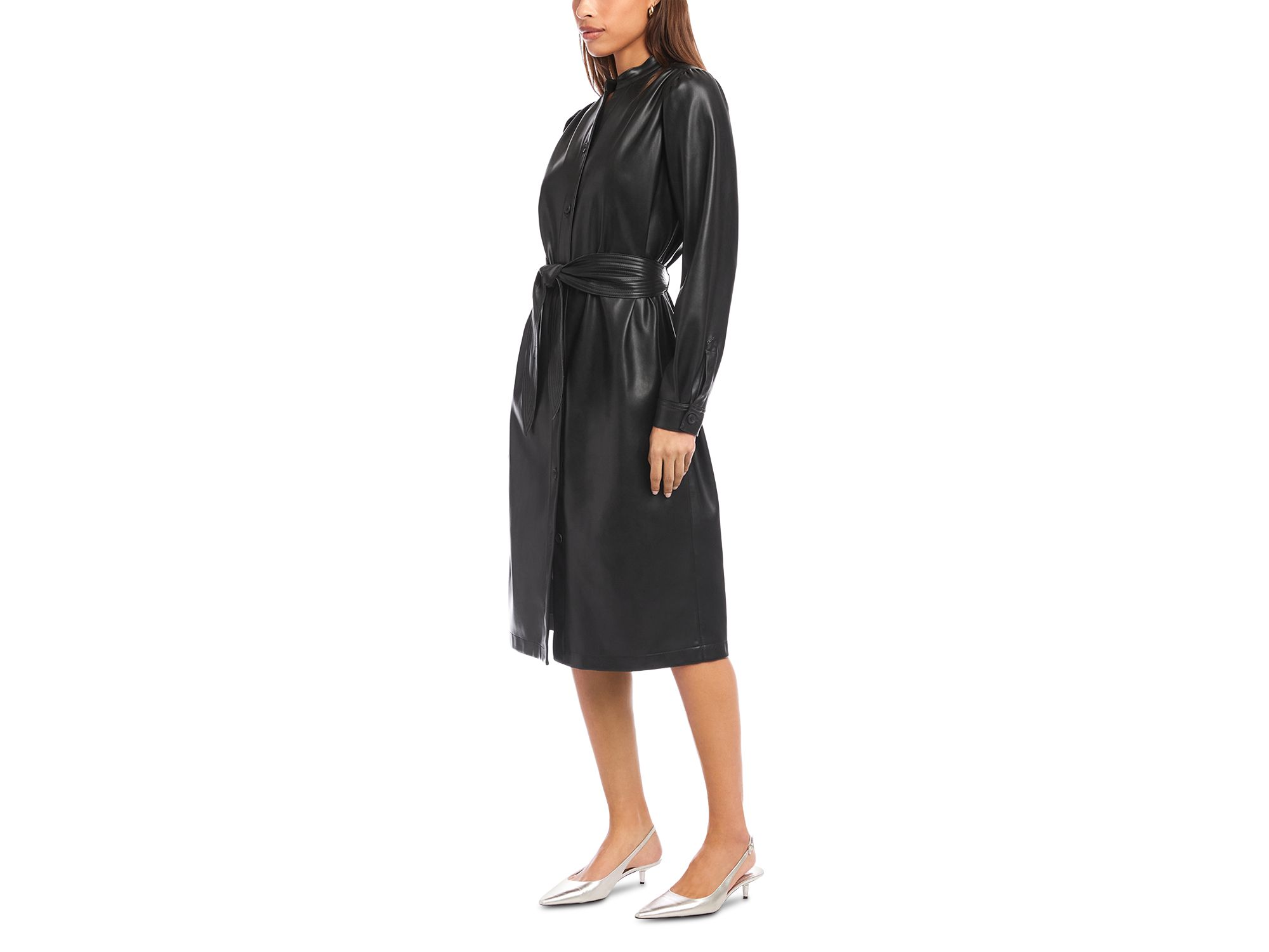 Jennifer Faux Leather Shirtdress — Image 8