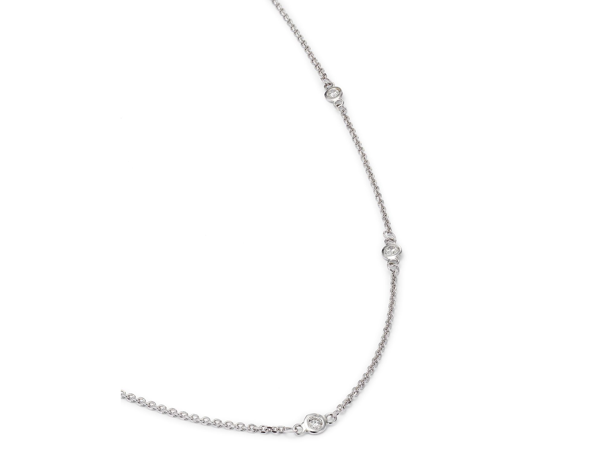 Diamond Station Necklace in 14K White Gold, .30 tcw — Image 5