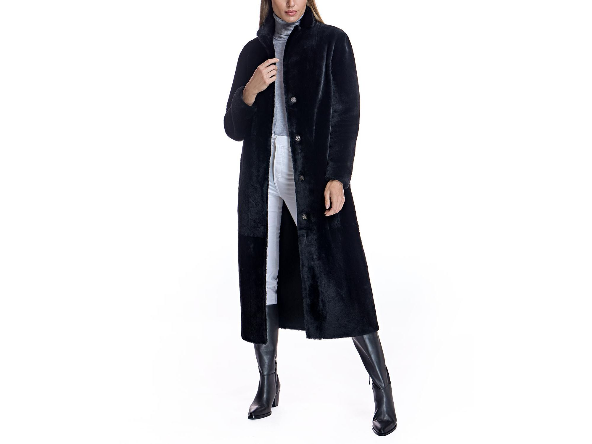 Long Shearling Coat — Image 3