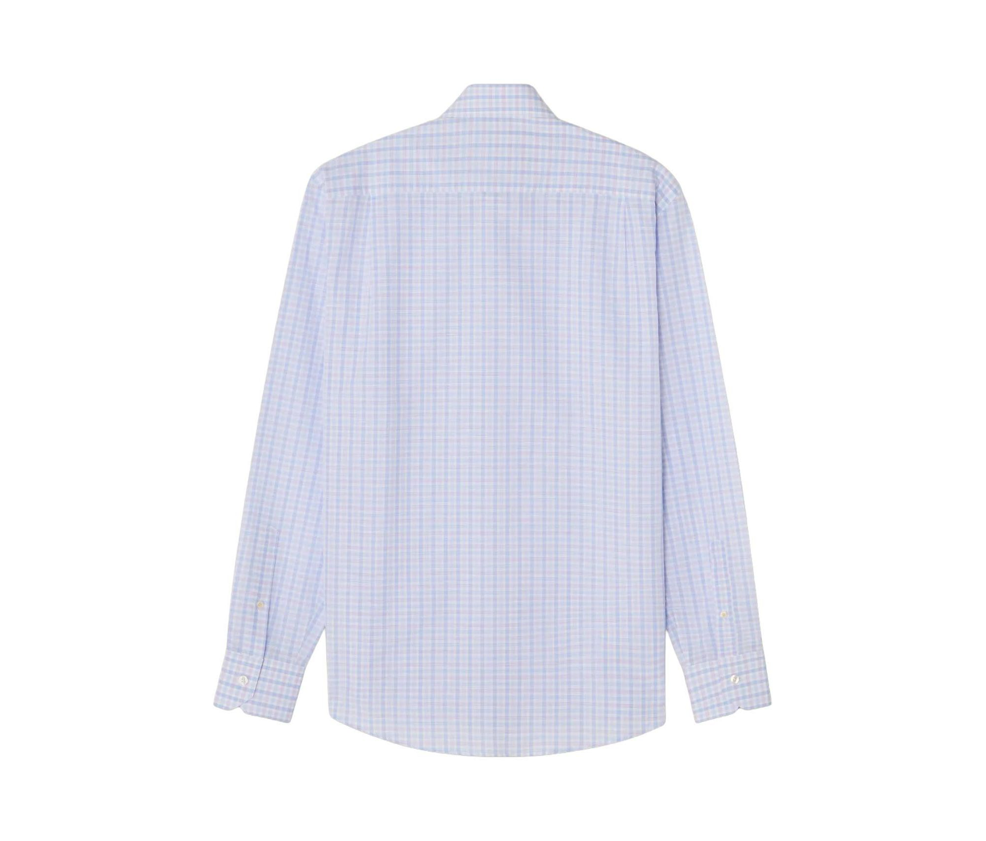 Reynolds Check Cotton/Linen Contemporary Fit Shirt — Image 4