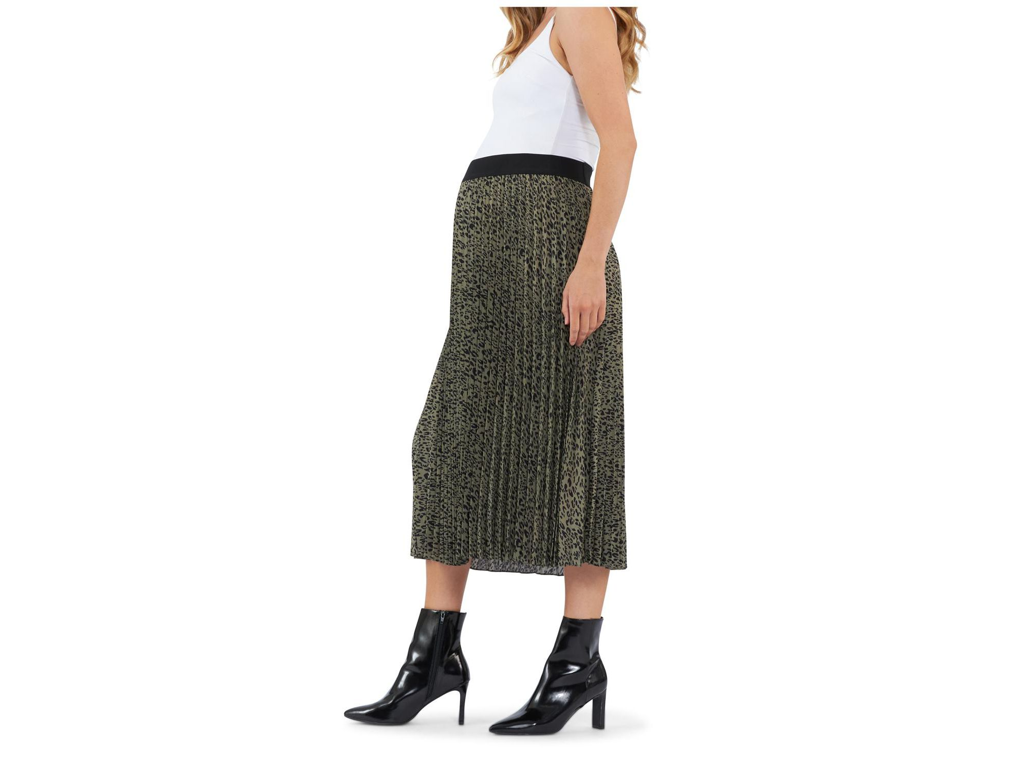 Cleo Pleat Midi Skirt — Image 3