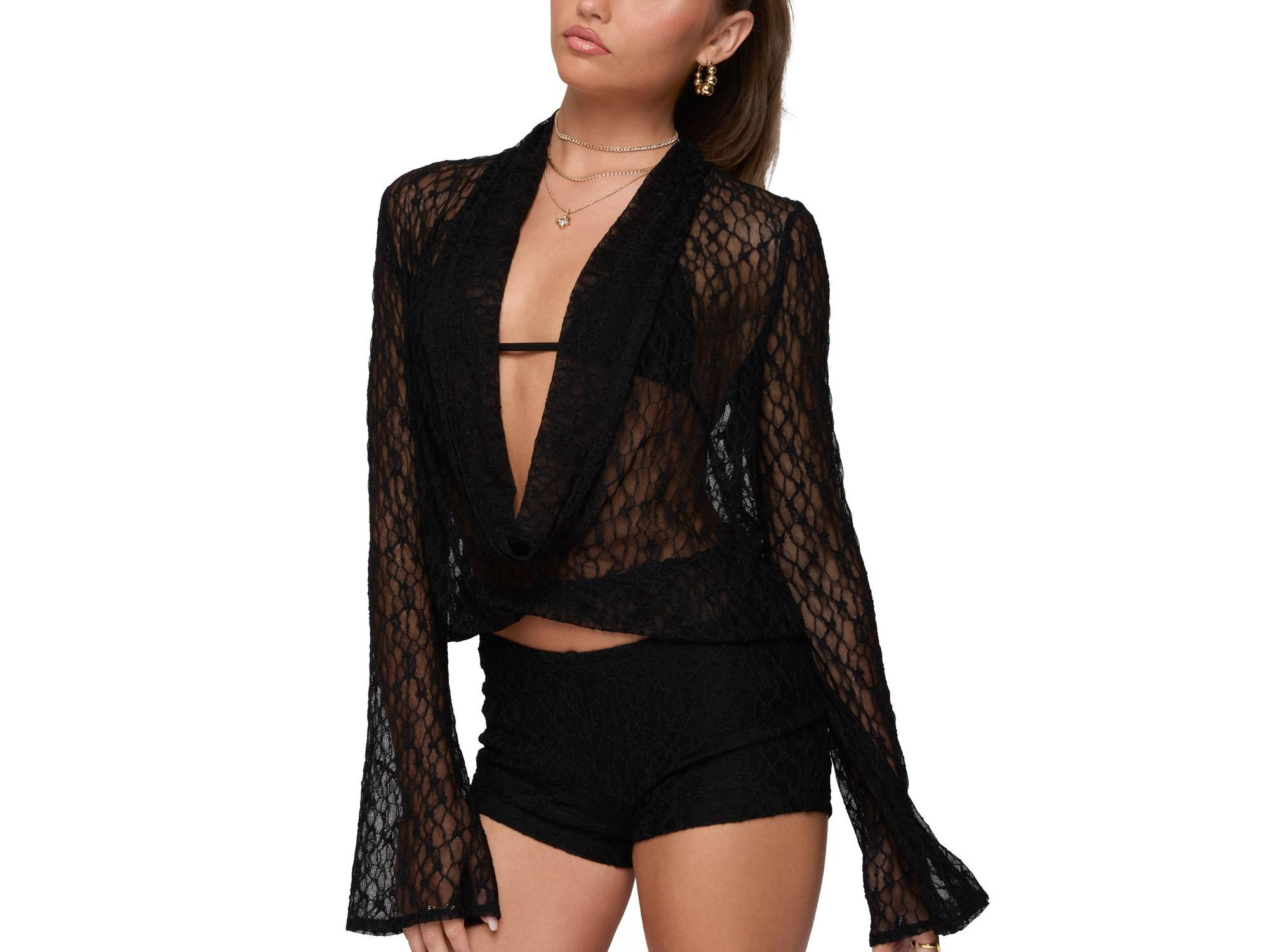 Lera Lacey Sheer Mesh Top — Image 3