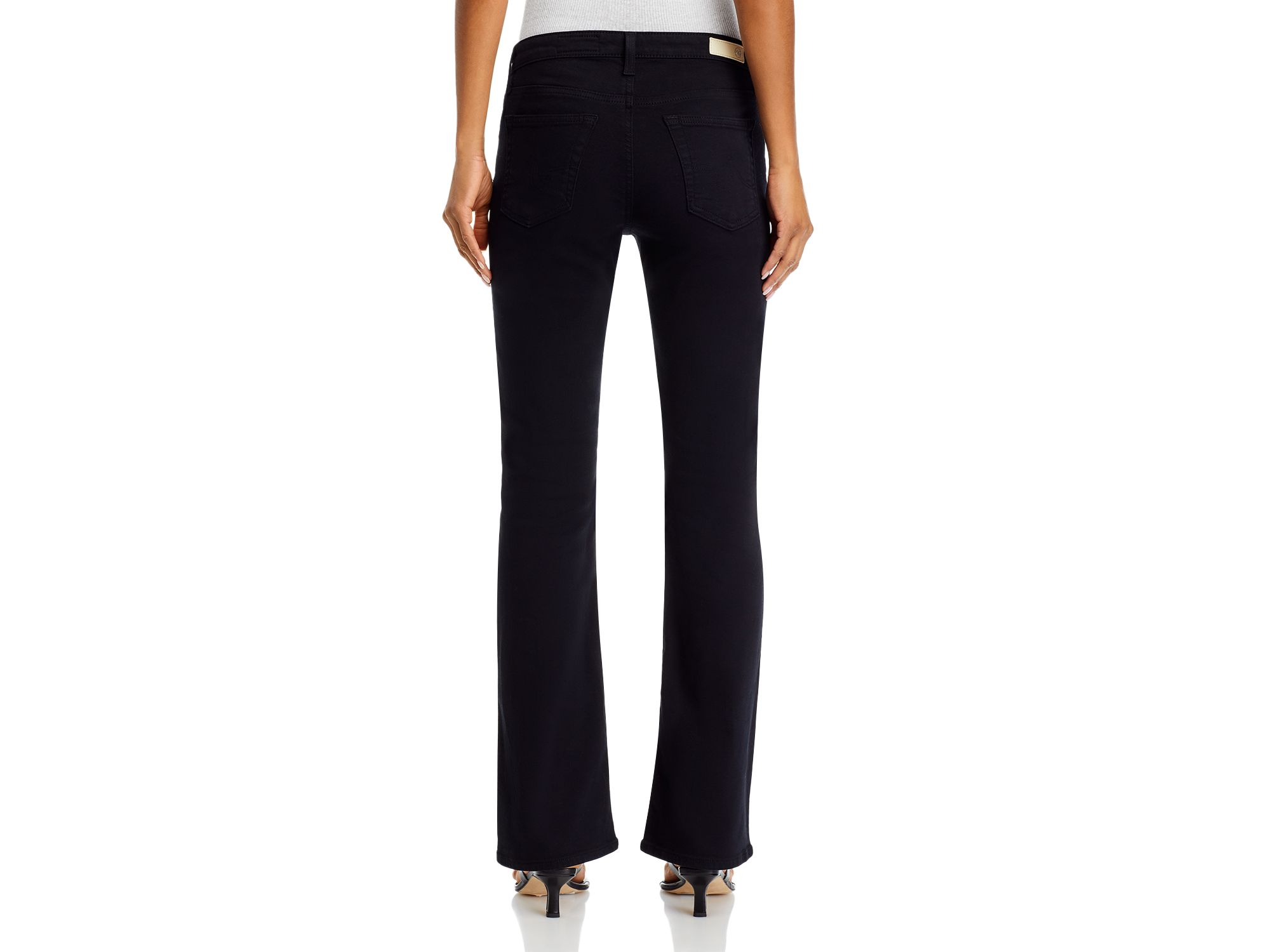 Angel Low Rise Bootcut Jeans in Super Black — Image 6