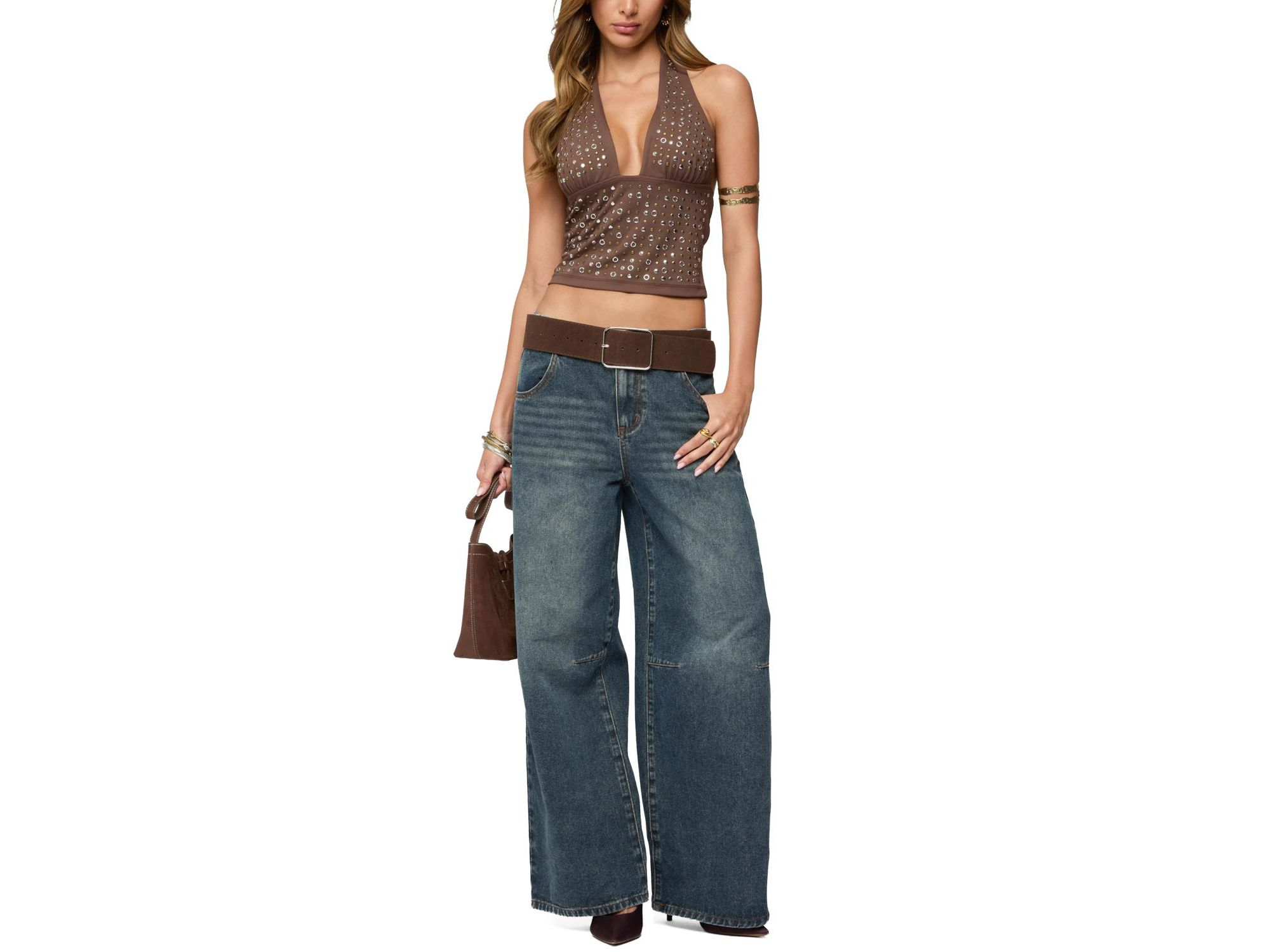 Jackie Stud & Grommet Halter Top — Image 4