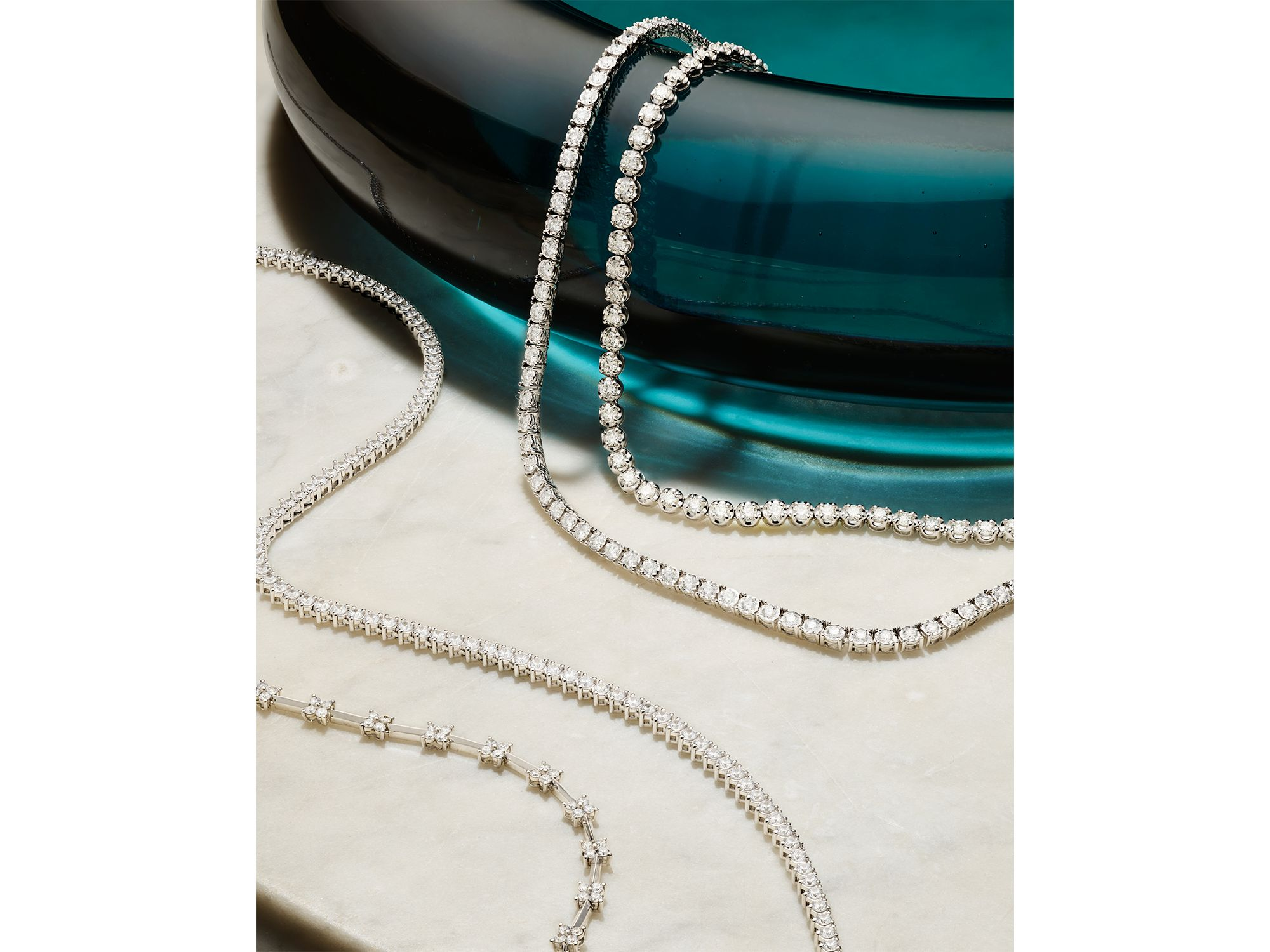 Diamond Classic Tennis Necklaces in 14K White Gold, 3.0-7.0 tcw — Image 5