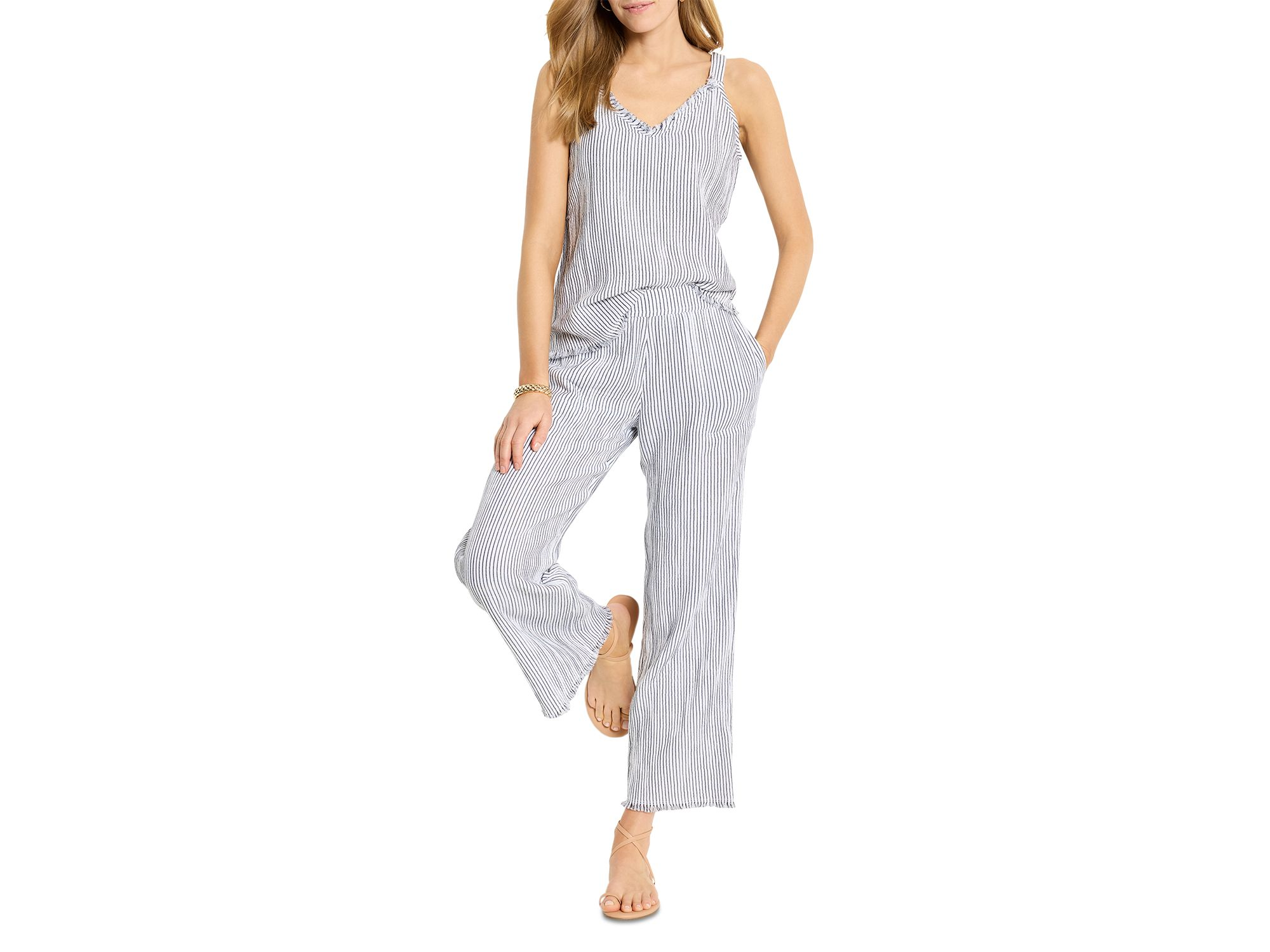 Pinstripe Gauze Pants — Image 3