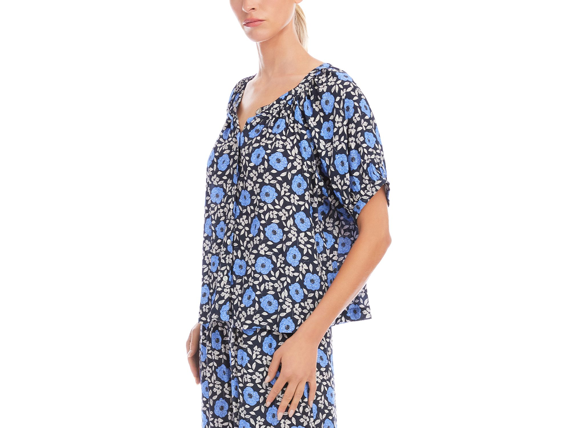 Puff Sleeve Peasant Top — Image 3