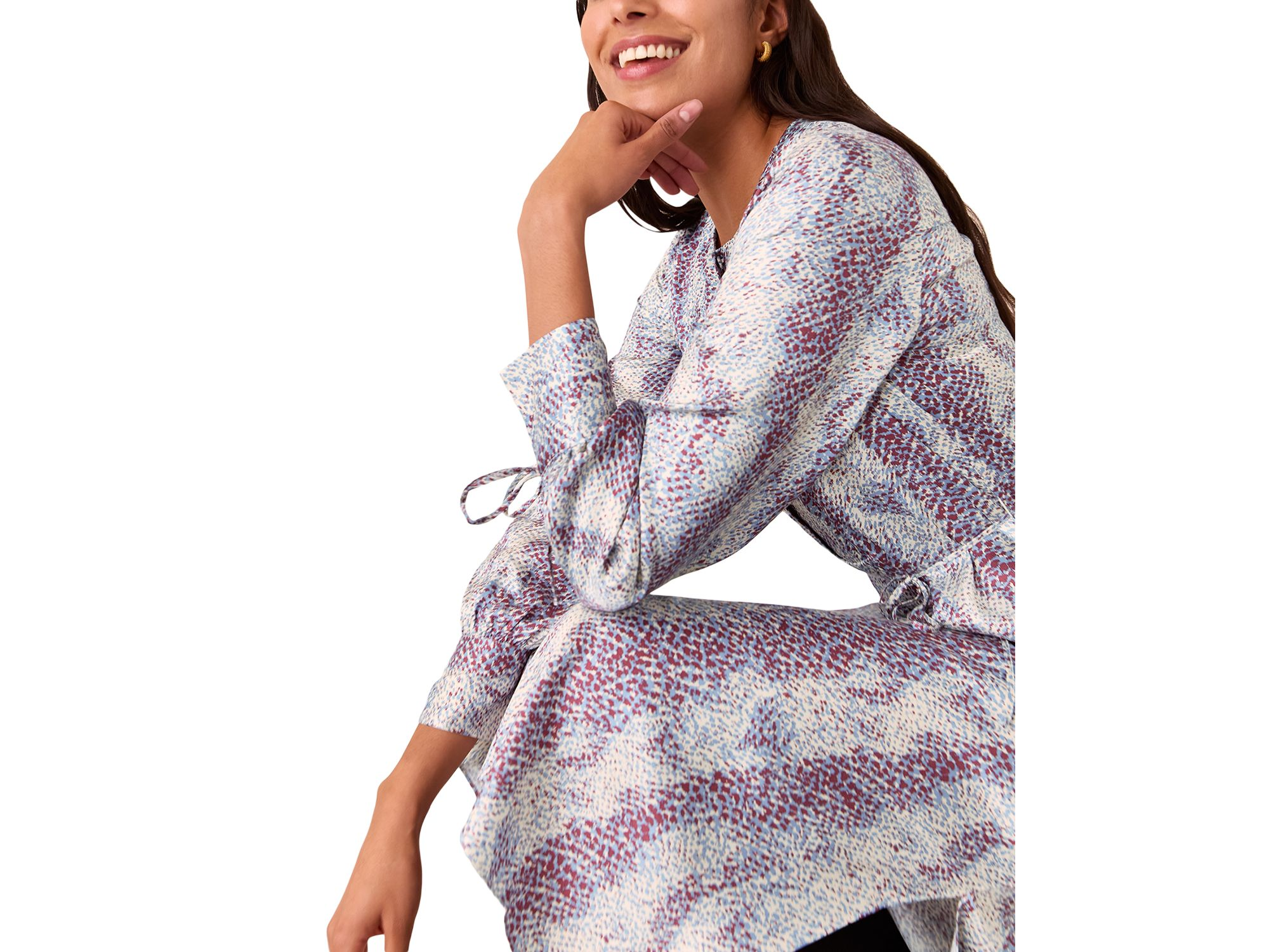 Mottled Snake Print Midi Dress — Image 3