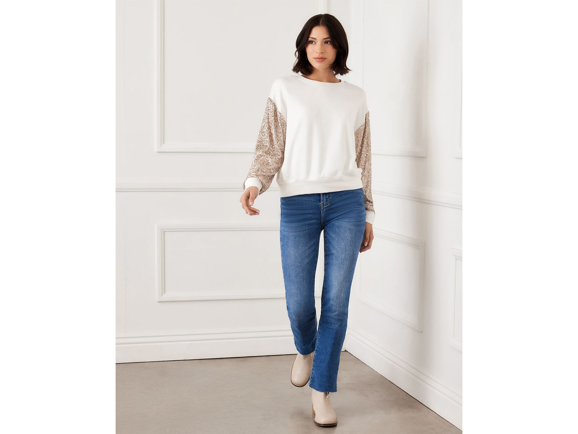 Sequinned Sleeve Sweater — Image 4