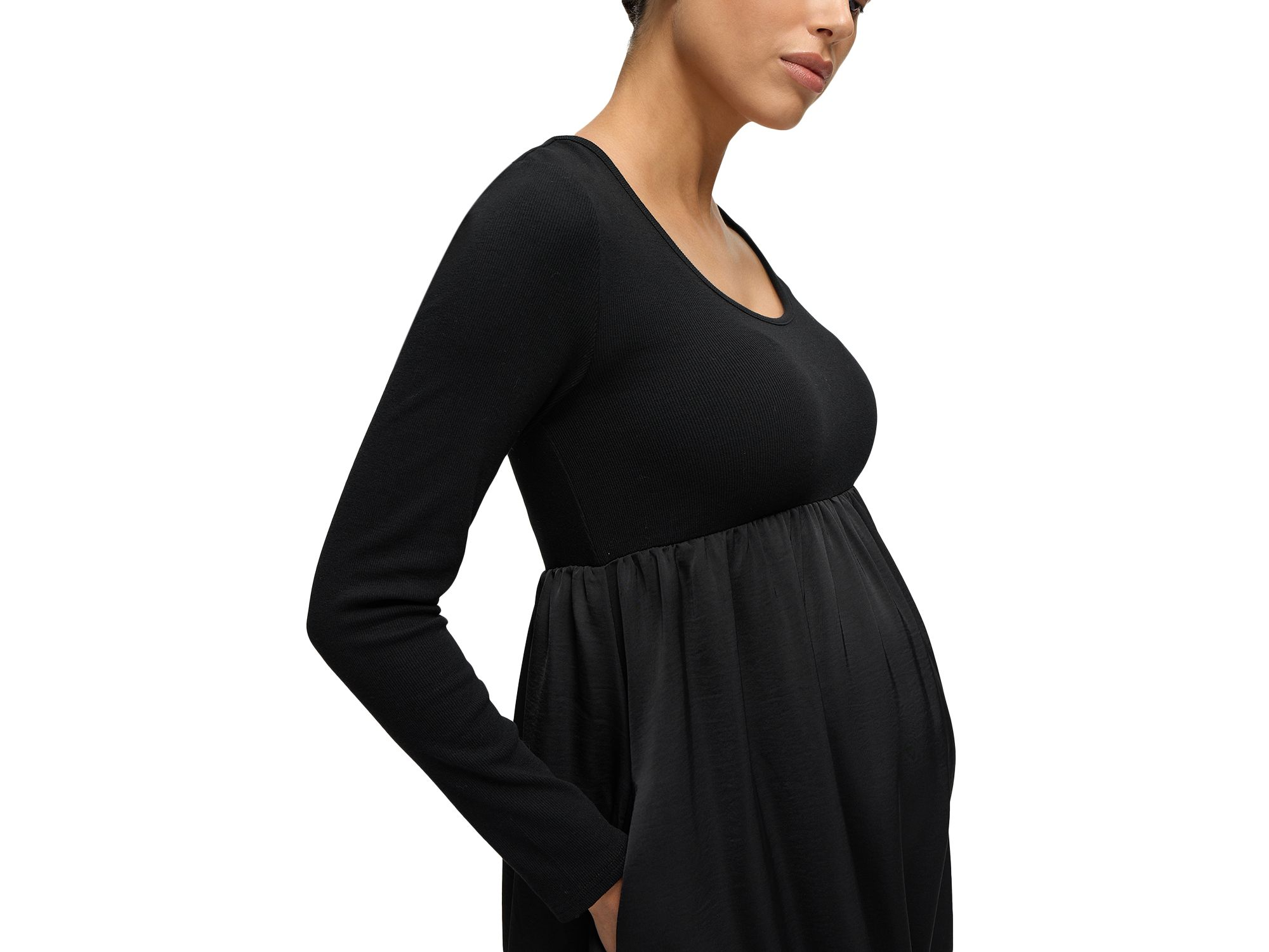 Mixed Media Maternity Dress — Image 3