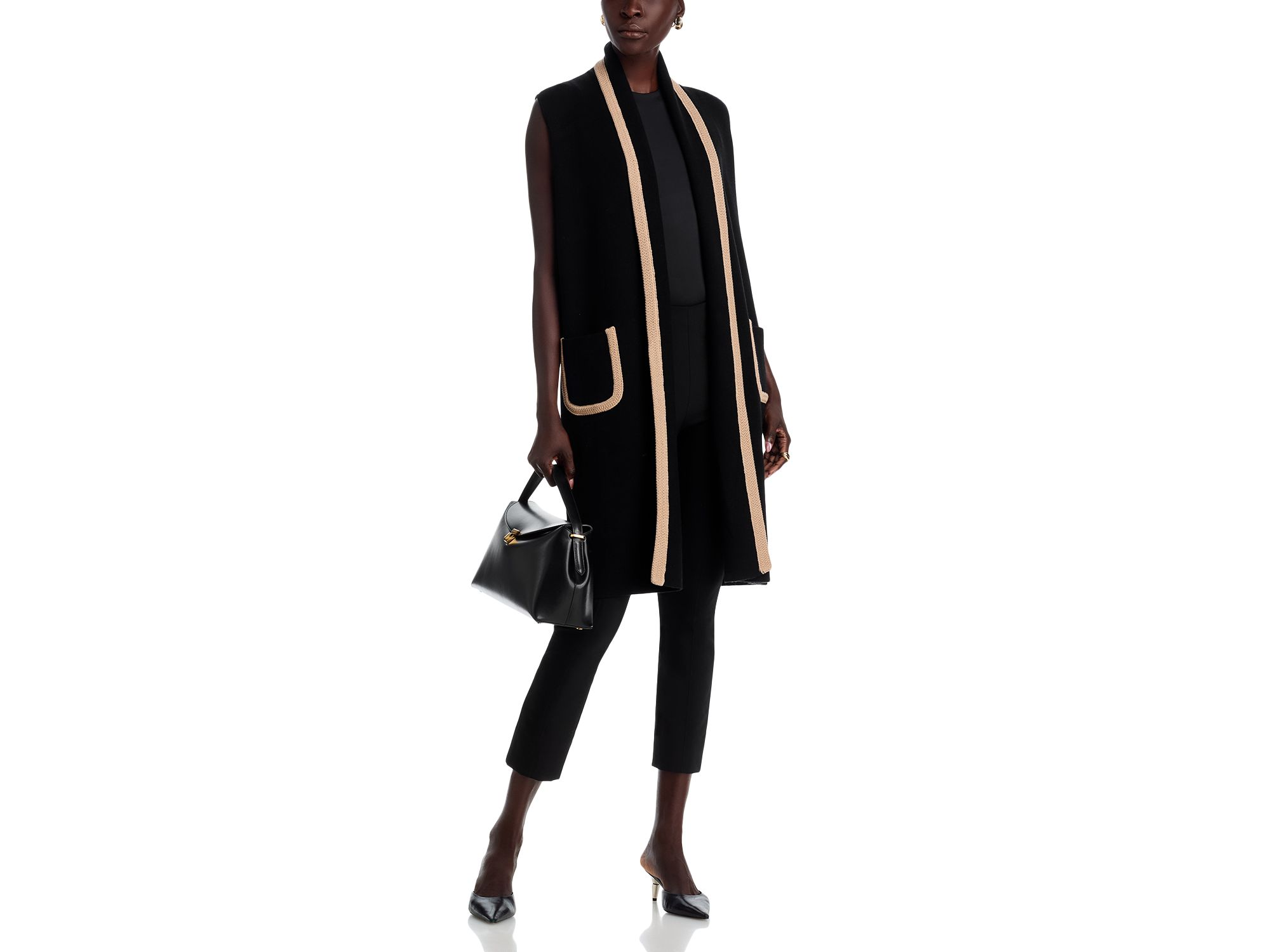 Contrast Trim Long Cardigan — Image 3