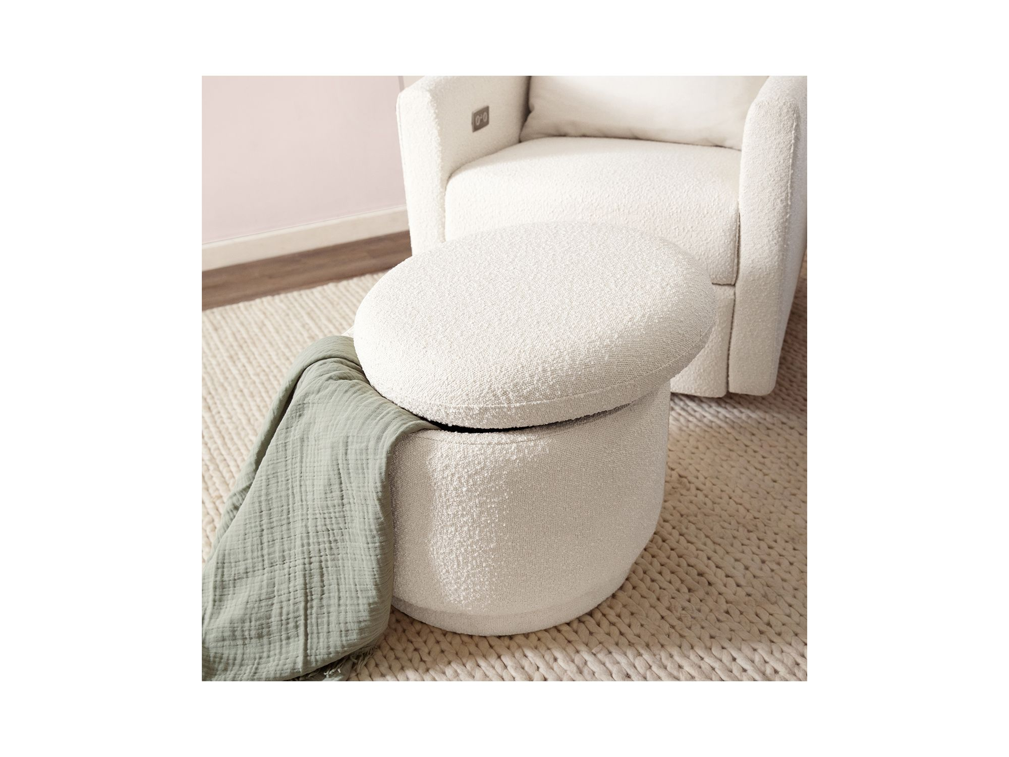 Enoki Bouclé Storage Ottoman — Image 6