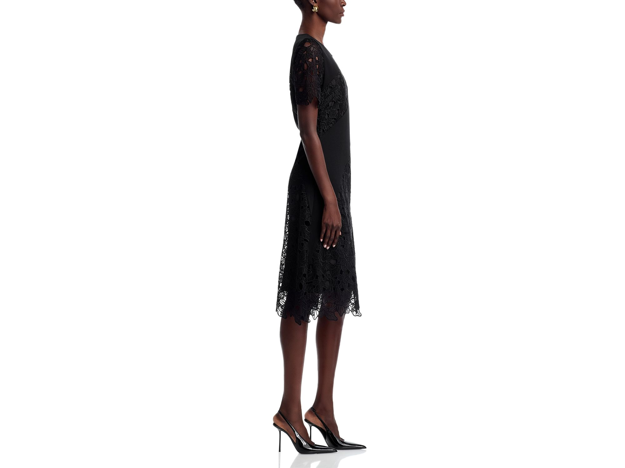 Woven Mixed Media Midi Dress — Image 5