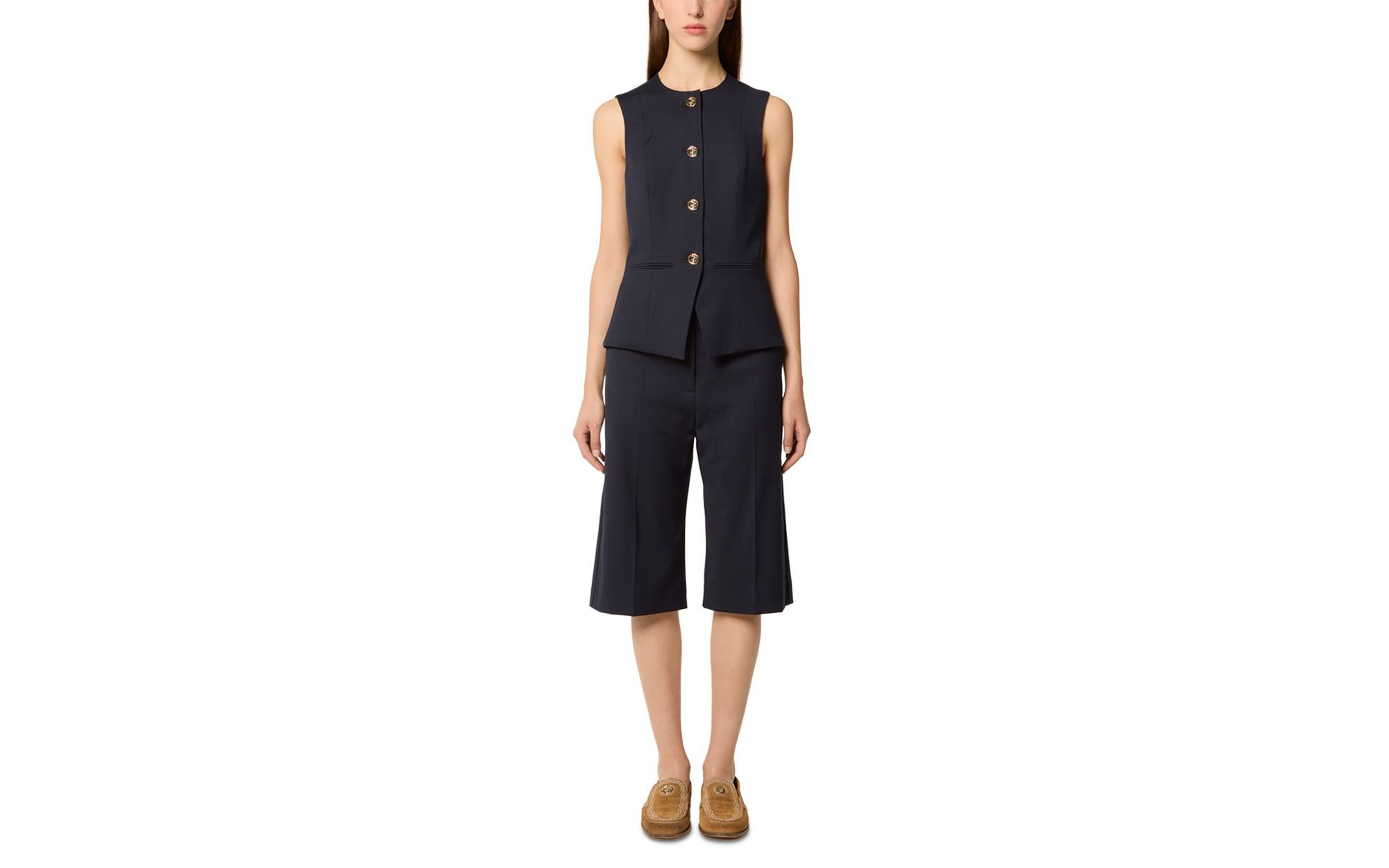 Fitted Sleeveless Blazer — Image 7