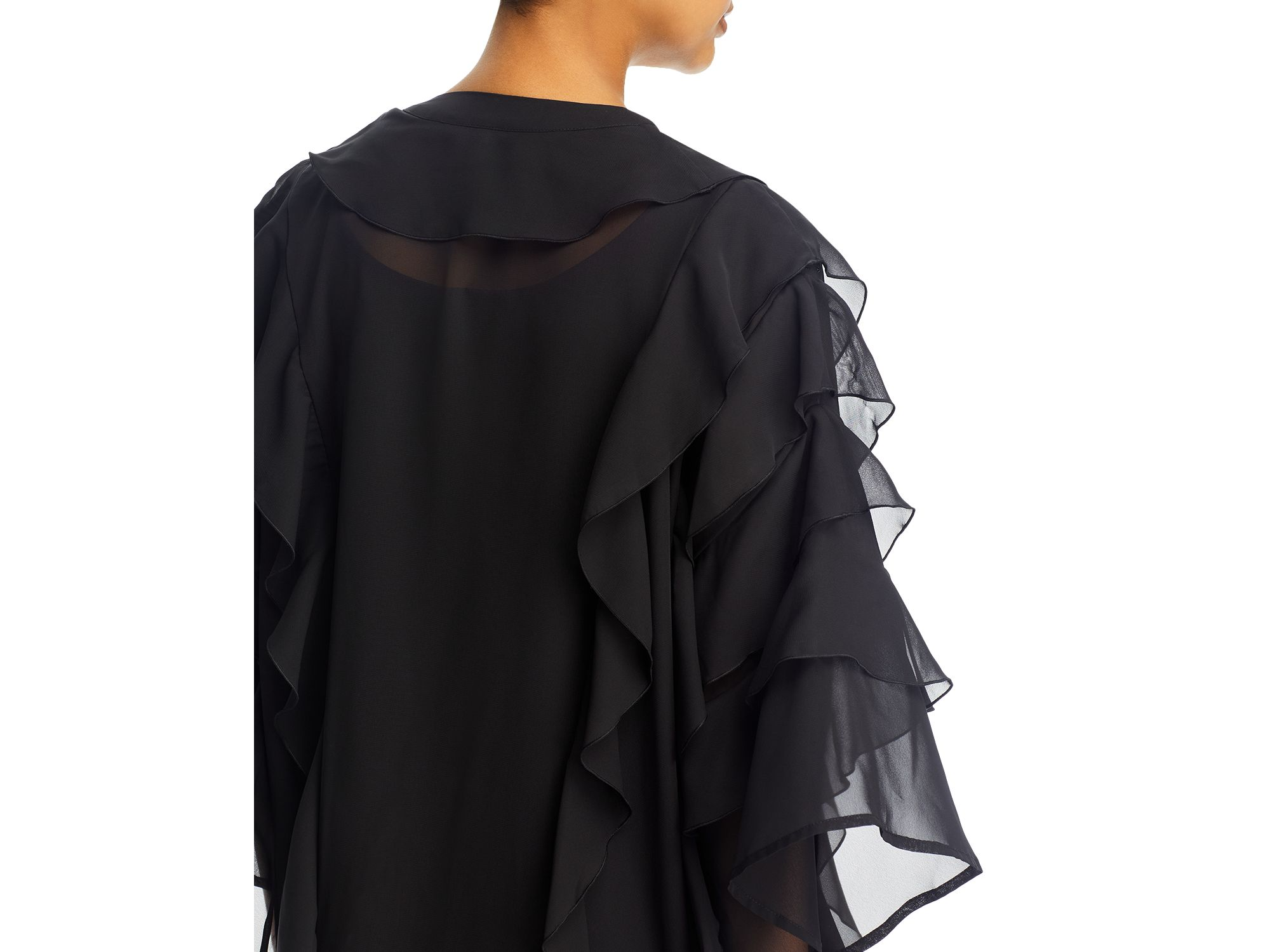 Tiered Ruffle Woven Chiffon Maxi Dress — Image 3