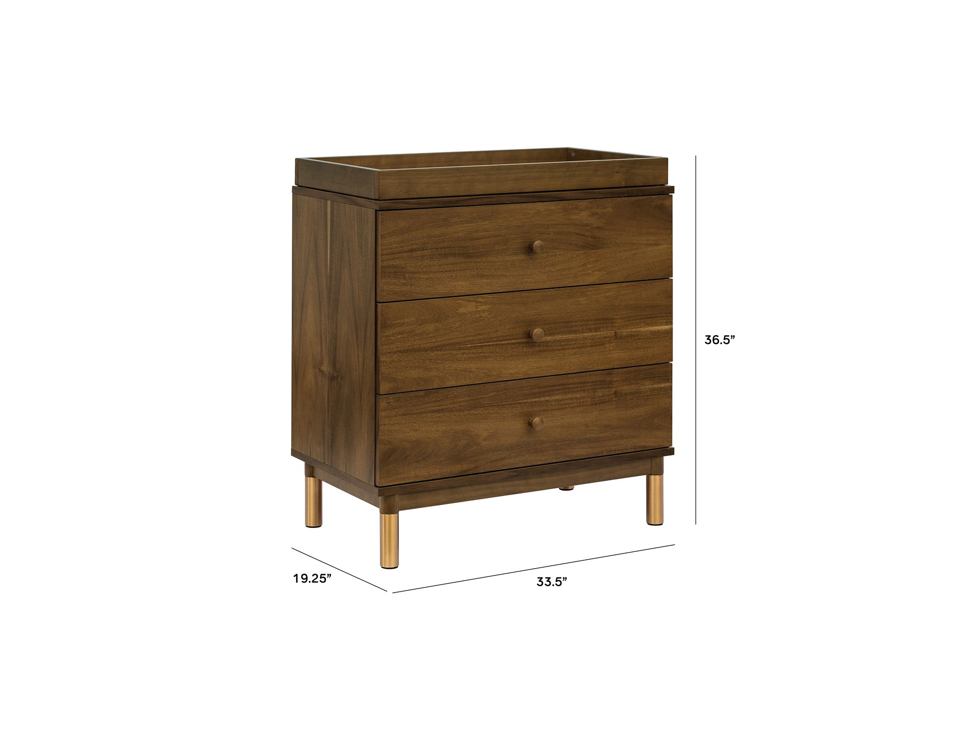Gelato 3 Drawer Changer Dresser with Removable Changing Tray — Image 10