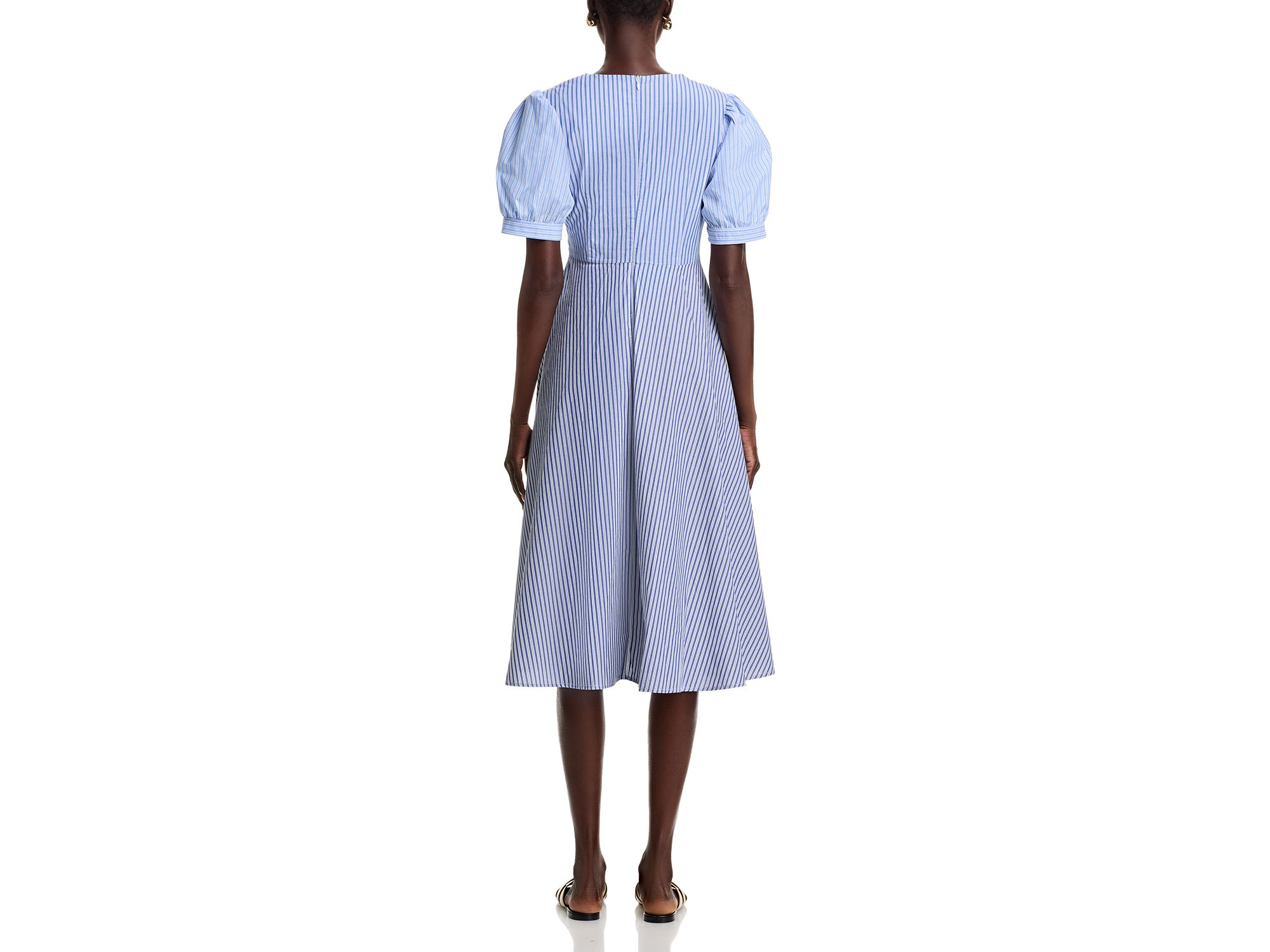 Striped Side Tie Short Sleeve Dress — Image 4