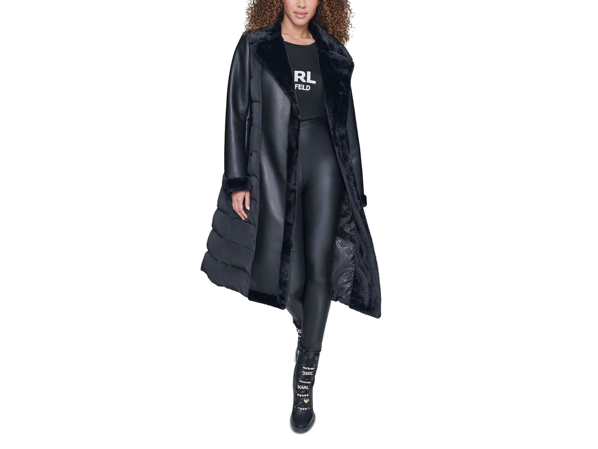 Mixed Media Puffer Coat — Image 5